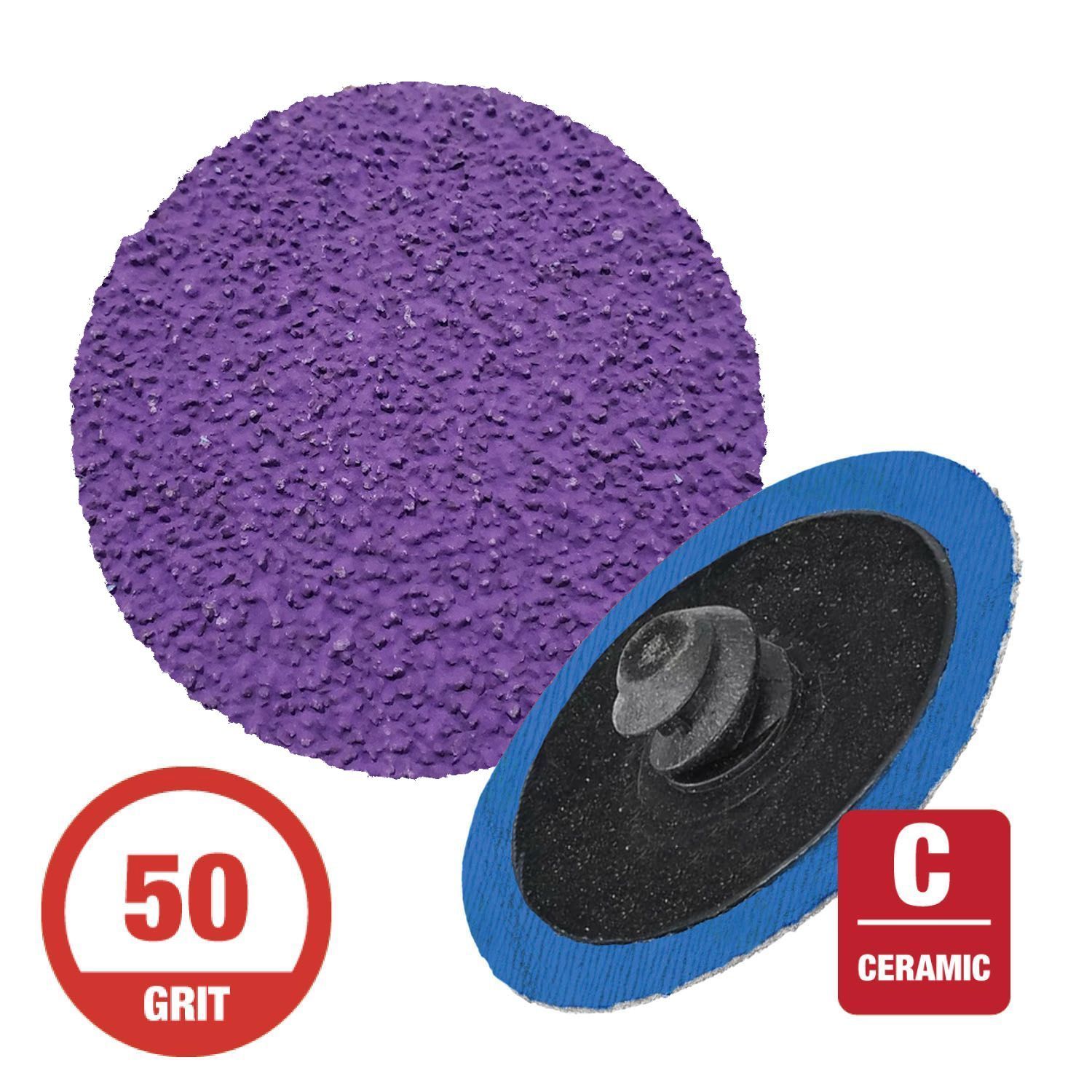 CGW 59913  2" Quick Change Disc Roll-On Arb. 50G Ceramic  50 per Box