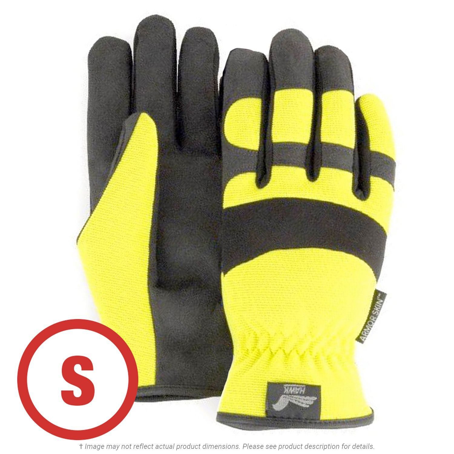 Mechanics Style Hi-Vis Yellow Glove Small