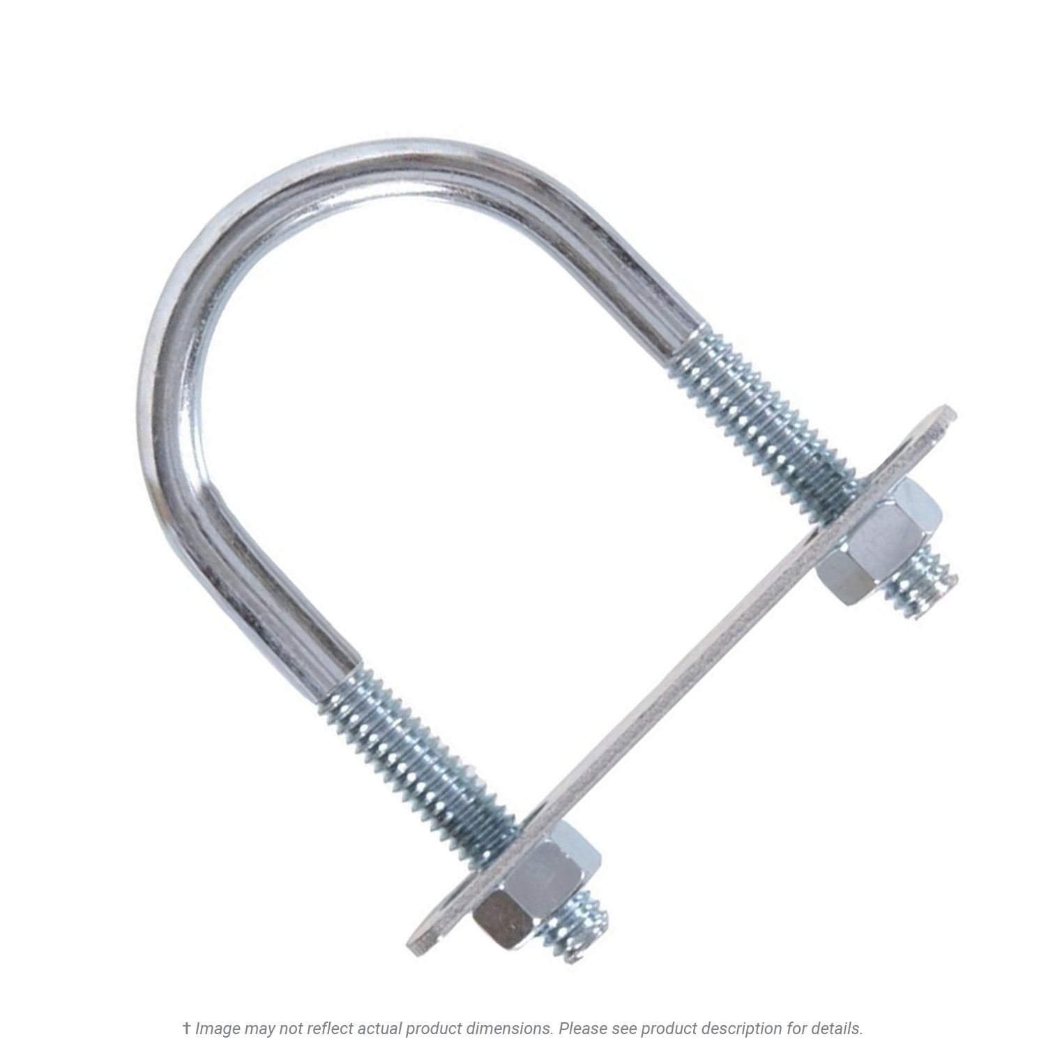 3/8"-16 x 3" Pipe x 4-5/8" Deep U-Bolt Zinc - 10 per Box