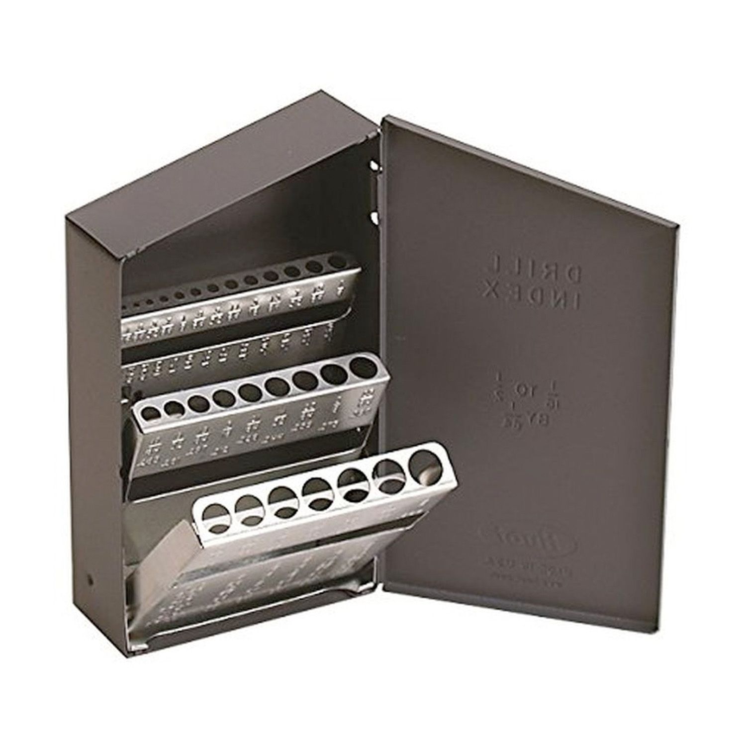 Empty Steel Index Case For Drill Bits - Jobber Length Holder/Organizer Box, Standard Size, Beige