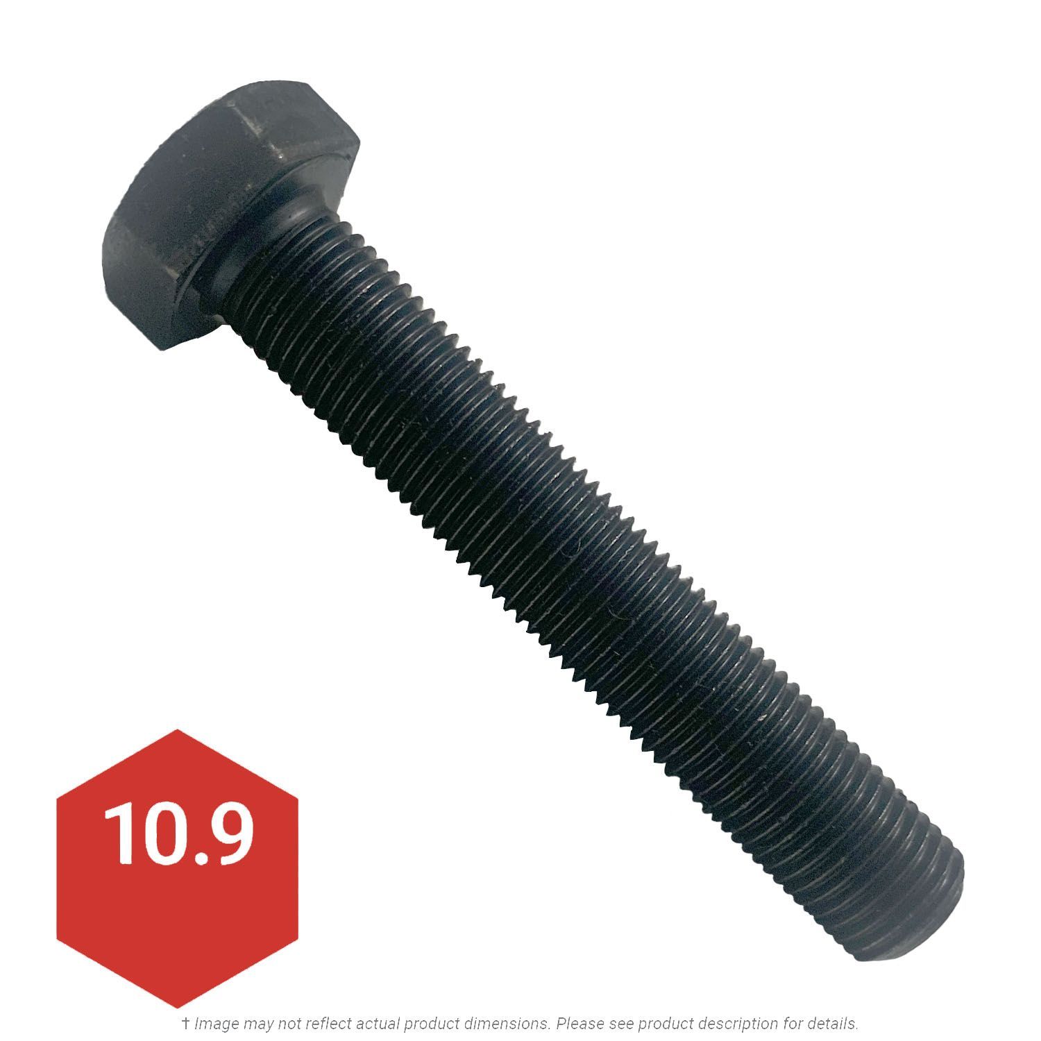 M12-1.25 x 35mm Hex Head Cap Screw DIN 933 Class 10.9