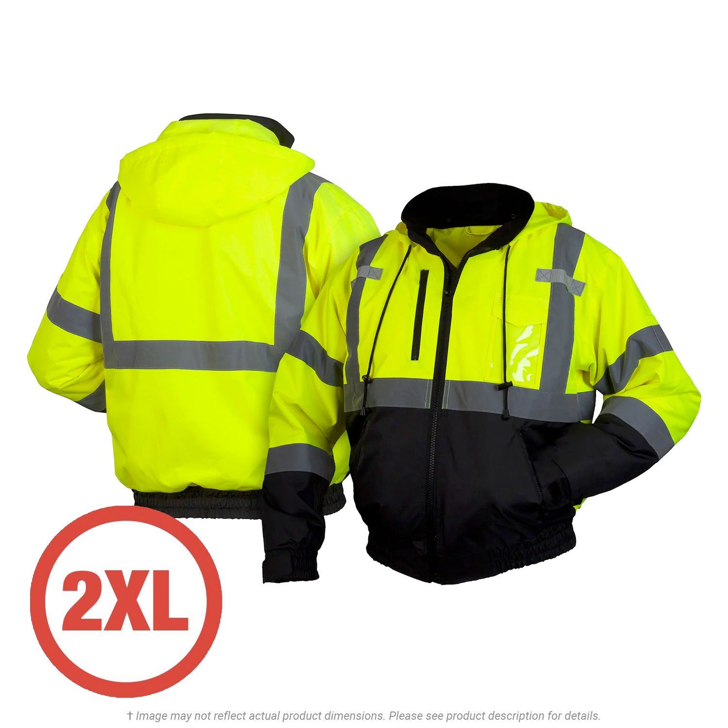 Pyramex Class 3 Hi-Vis Lime/Blk Bomber Jacket 2XL