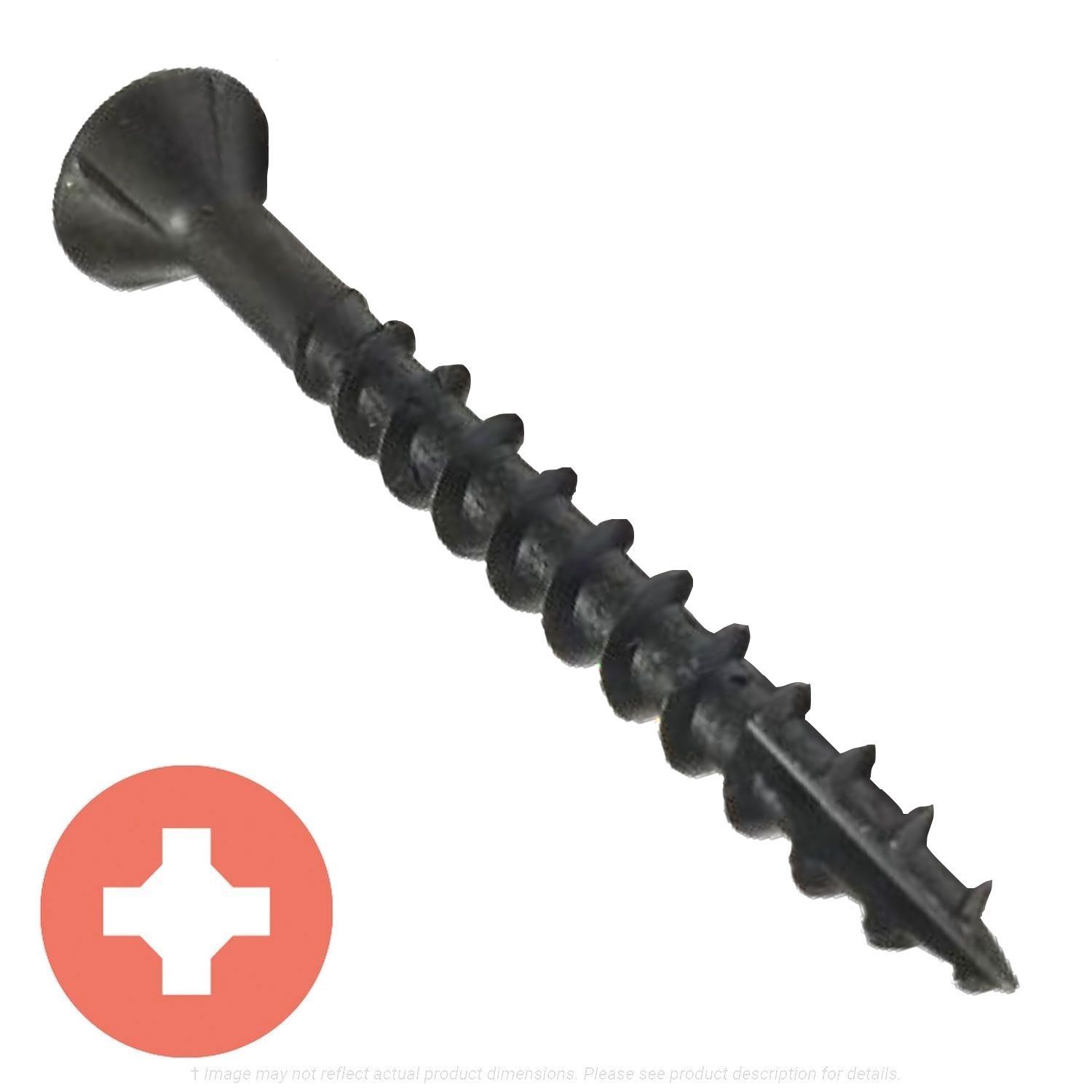 6 x 3/4 Flat Head Recex Deep Thread Wood Screw,Type 17, Dry Lube Finish -  15,000 per Case