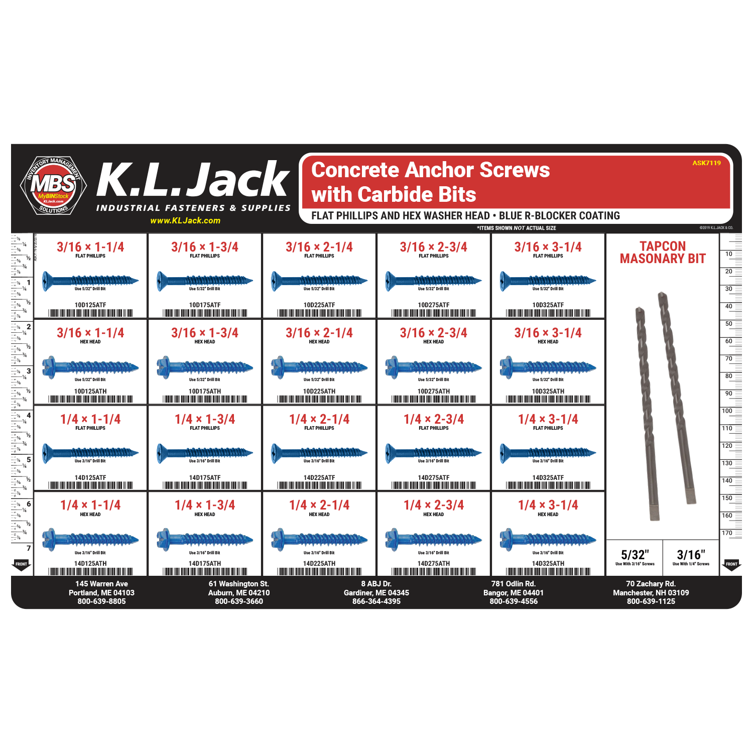 Concrete Anchor Screw & Carbide Bit Assortment