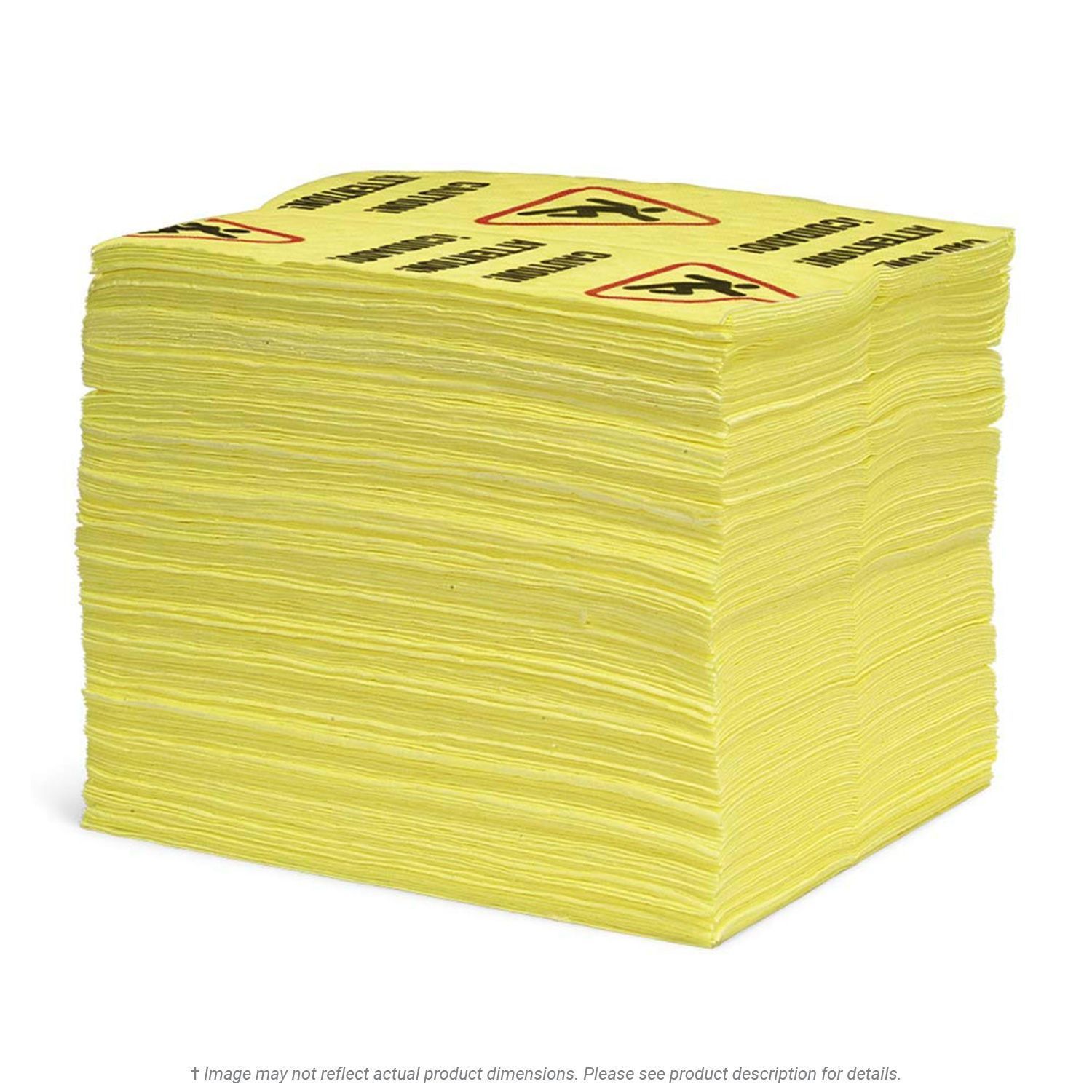 Caution Lightweight Universal Absorbent Mat Pads - 200 per Box