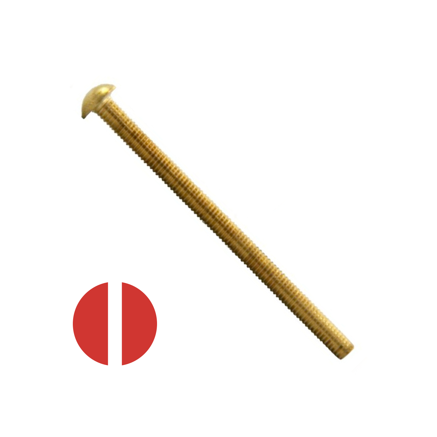 632 x 3/8" Brass Slotted Round Head Machine Screw K.L. Jack