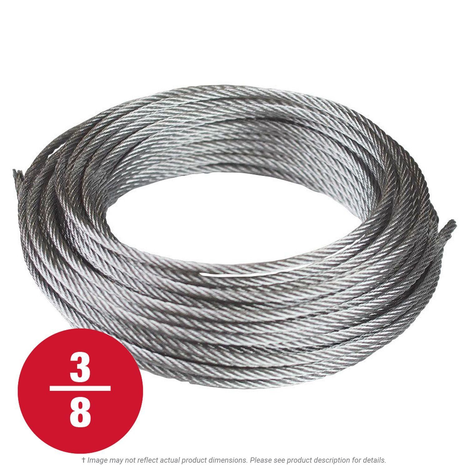 3/8" x 100 ft. Galvanized 7x19 Cable