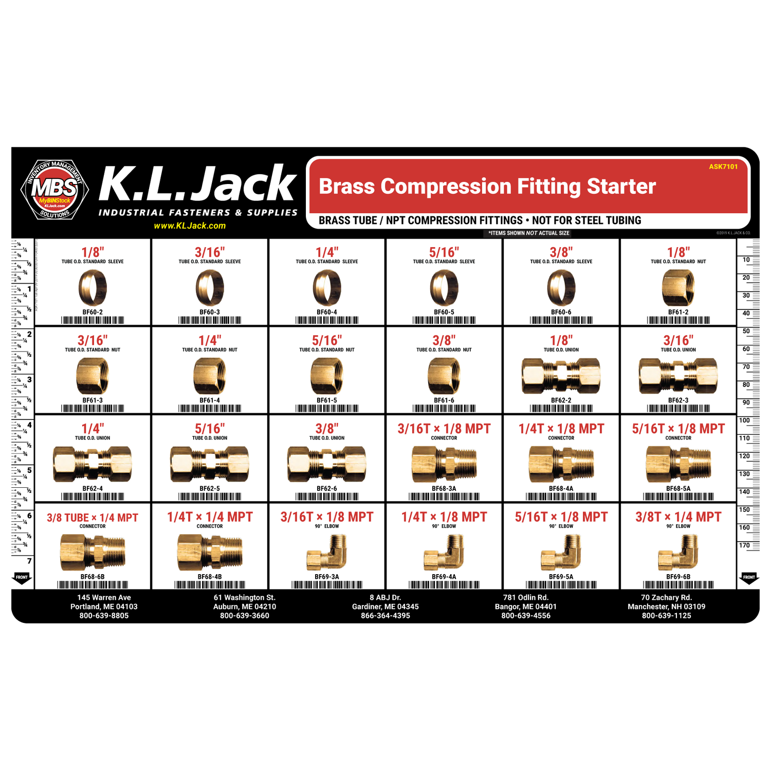 Brass Compression Fitting Starter Assortment K.L. Jack