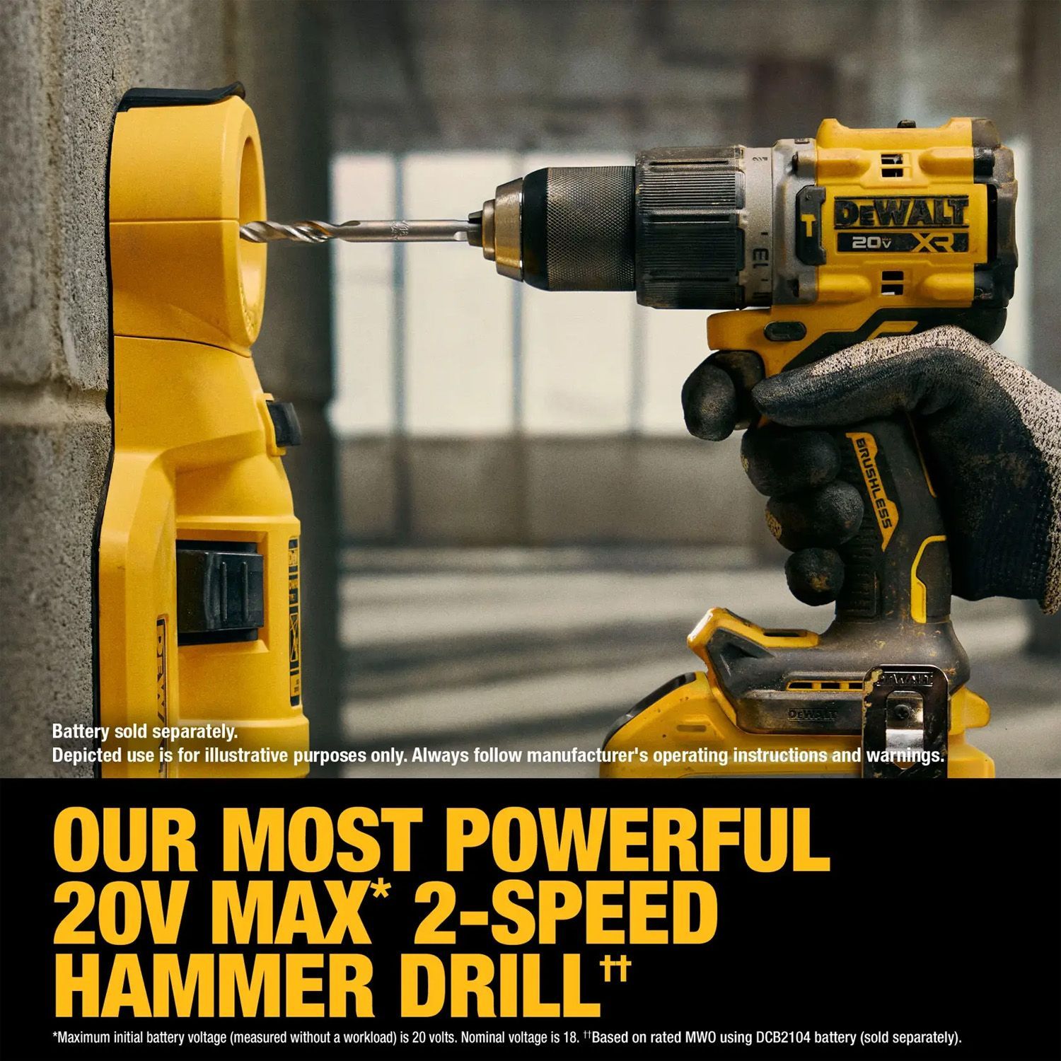Dewalt 20V MAX XR Brushless 1/2" 2-Speed Hammer Drill - Bare Tool