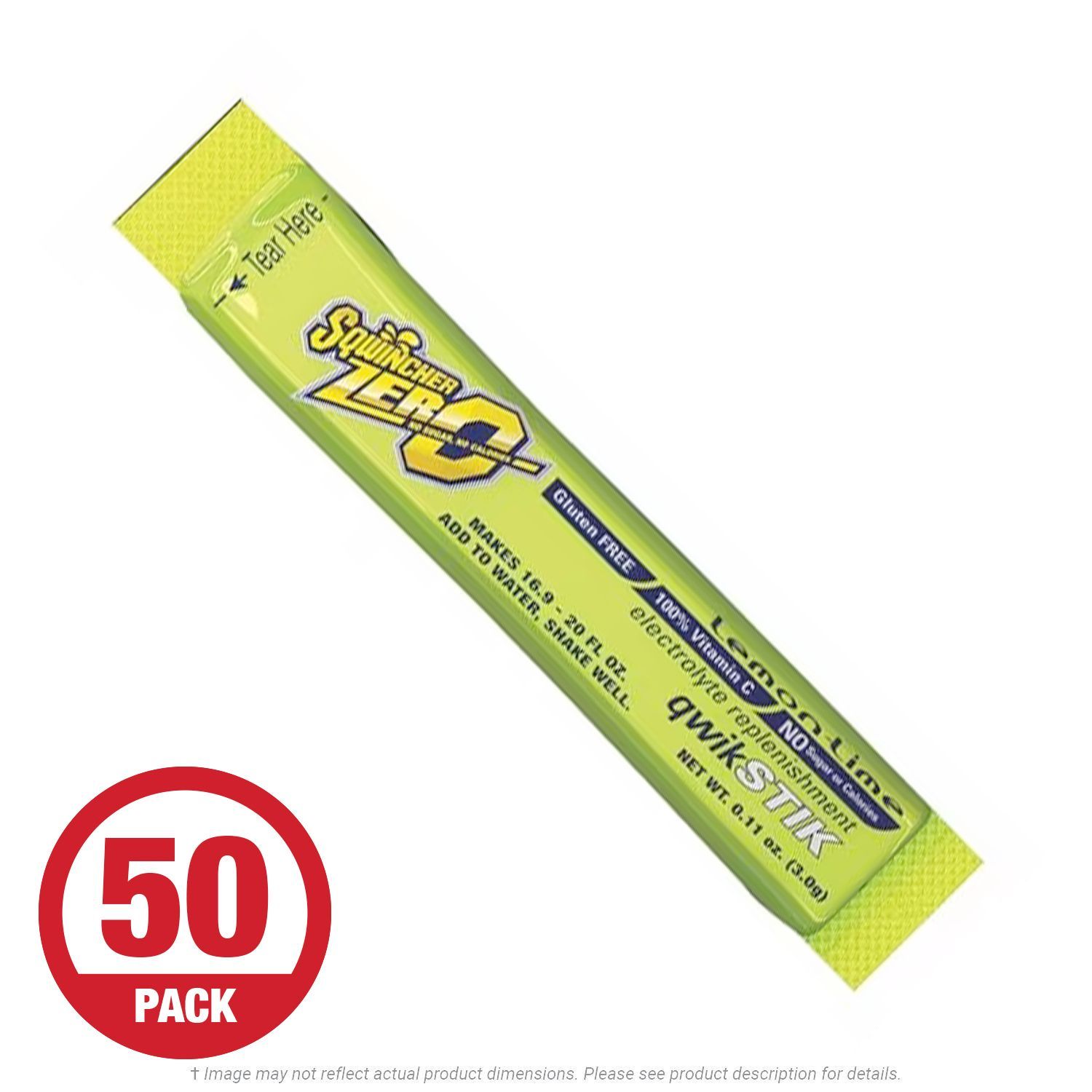 Sqwincher Zero Lemon-Lime Single Serving Powdered Drink Mix, 50 per Bag