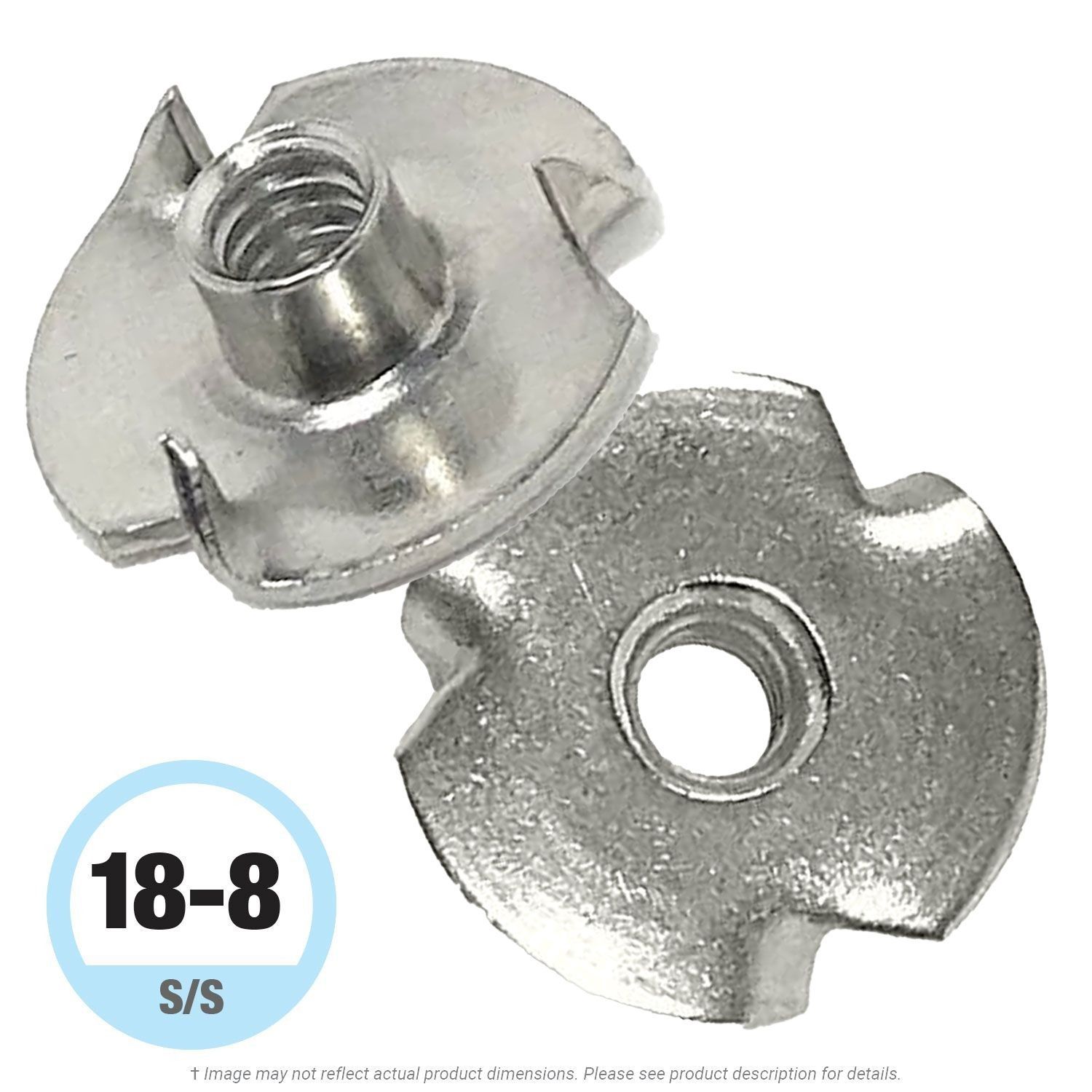 #10-24 Stainless Steel Tee Nut 3-Prong 18-8