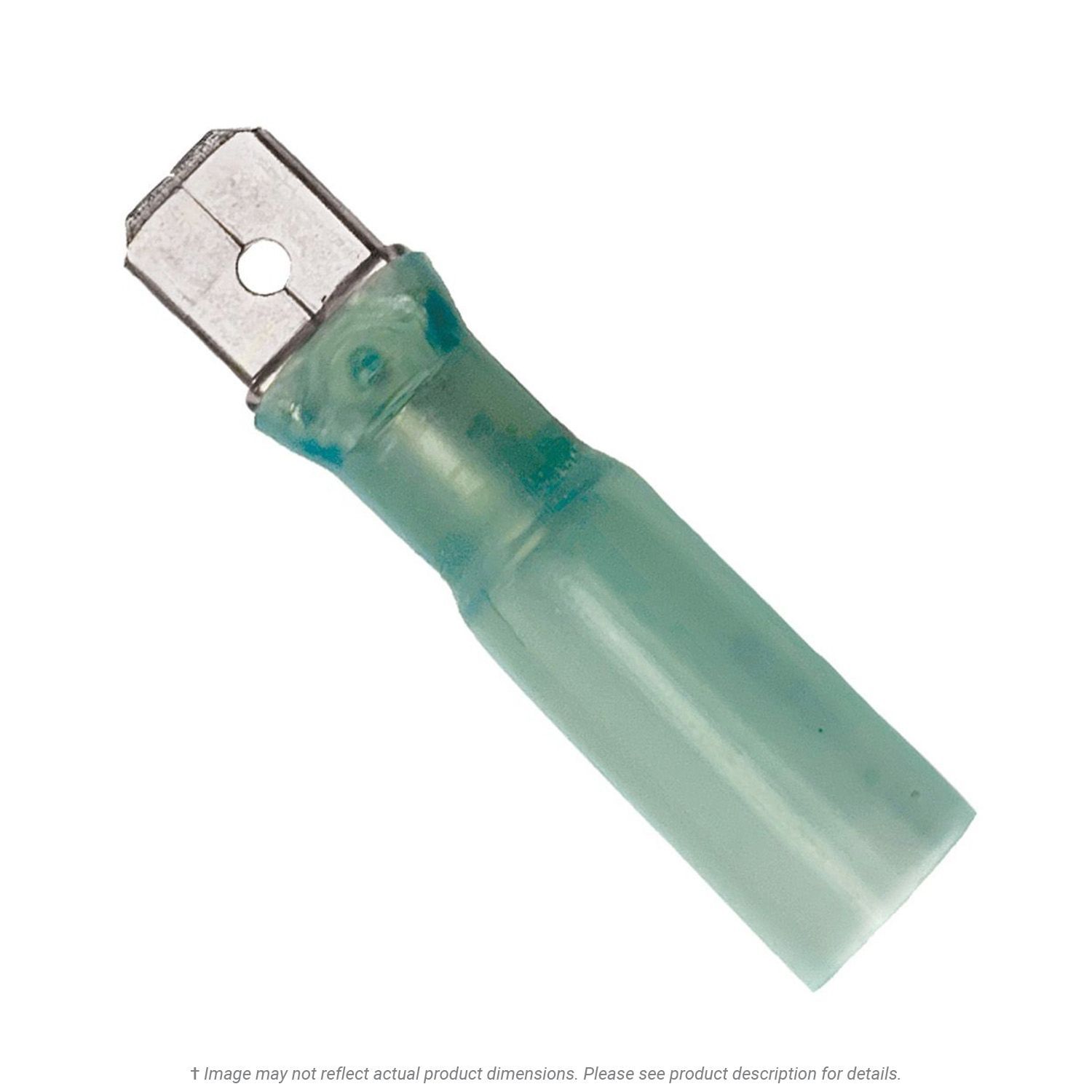 Heat Shrink Male Disconnect Blue 16-14 AWG, 0.110" Tab - 50 Pack