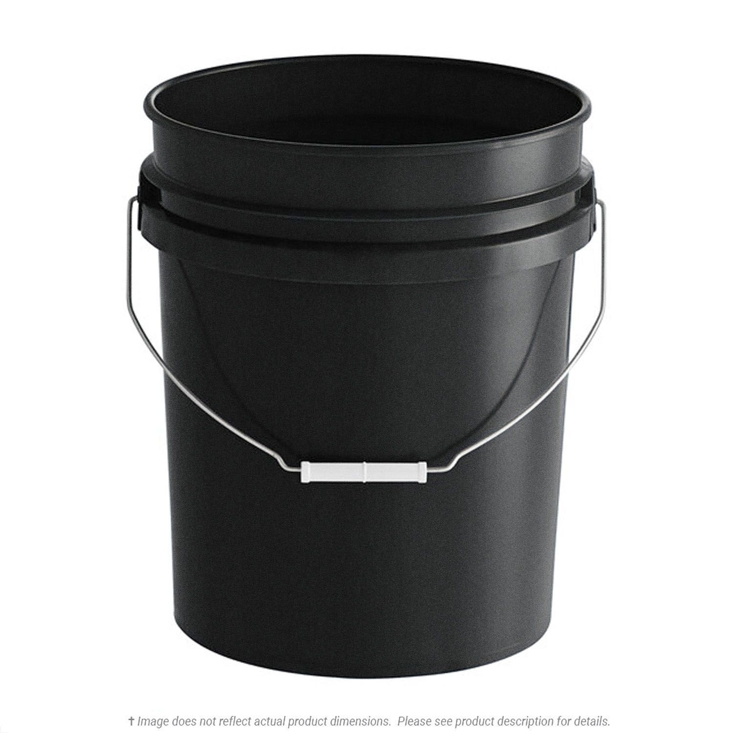 5 Gallon Plastic Pail Black - No Lid