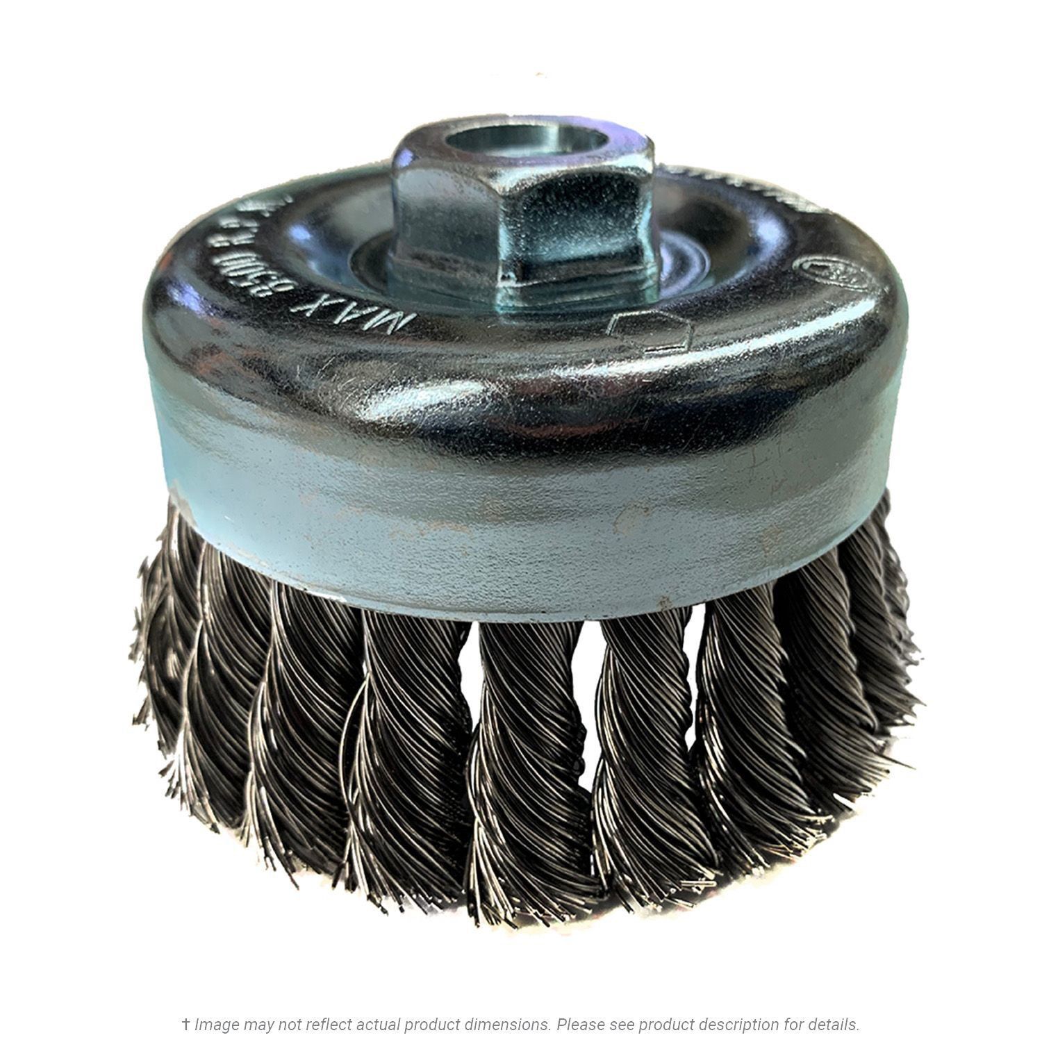 CGW 60539 Knot 4" Wire Cup Brush .020 Carbon 1-1/4" Trim 5/8"-11 AH