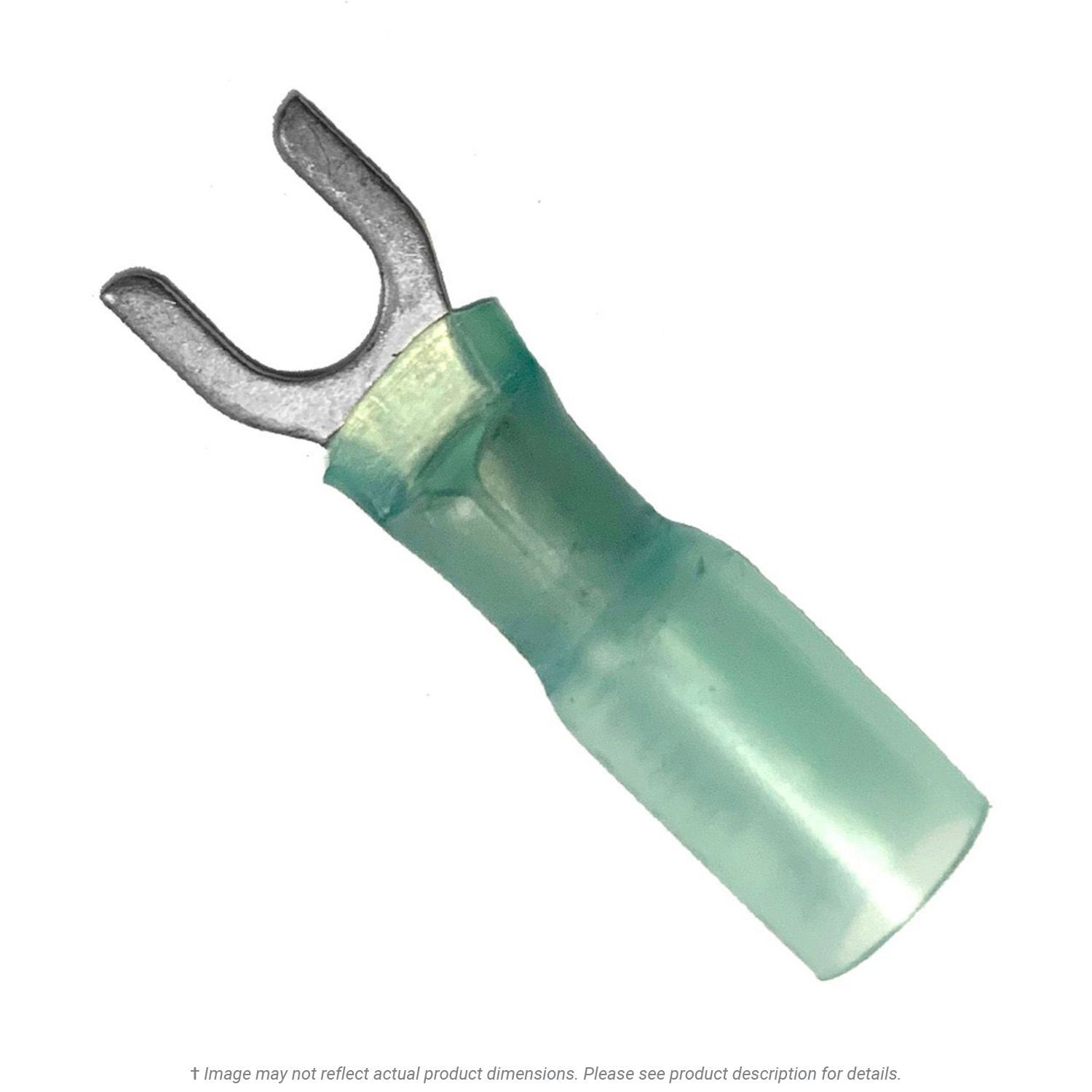 Heat Shrink Spade Terminal Blue 16-14 AWG, #10 Stud - 50 Pack