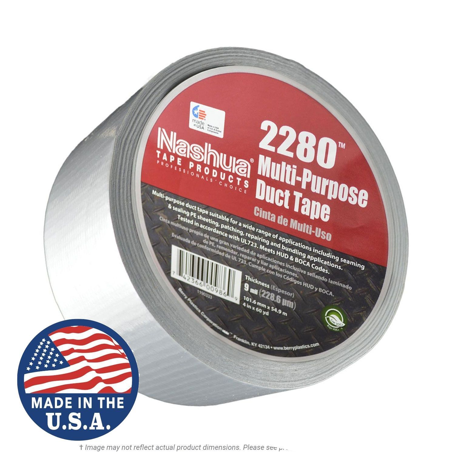 Nashua 2280 Silver General Purpose Duct Tape 1.89" x 60 Yd