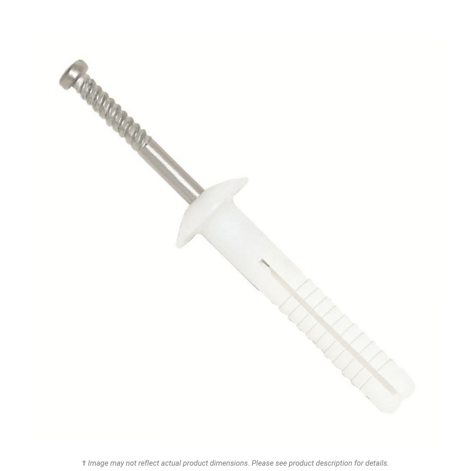 1/4" x 3/4" Nylon Mushroom Head Drive Pin Anchor - 100 per Box