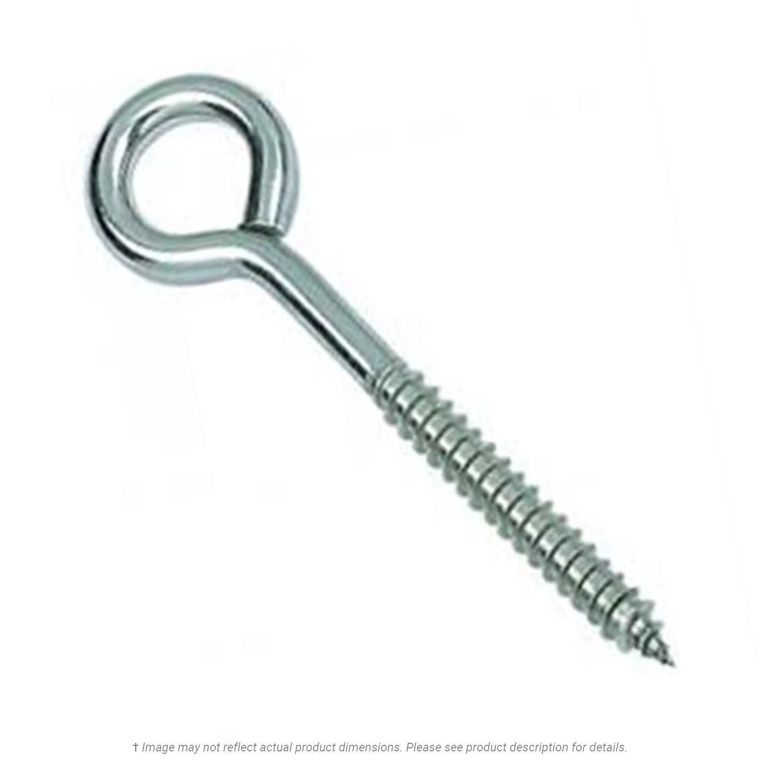 1/4" x 3-3/4" Overall Length Stainless Steel Lag Eye Bolt - 10 per Box