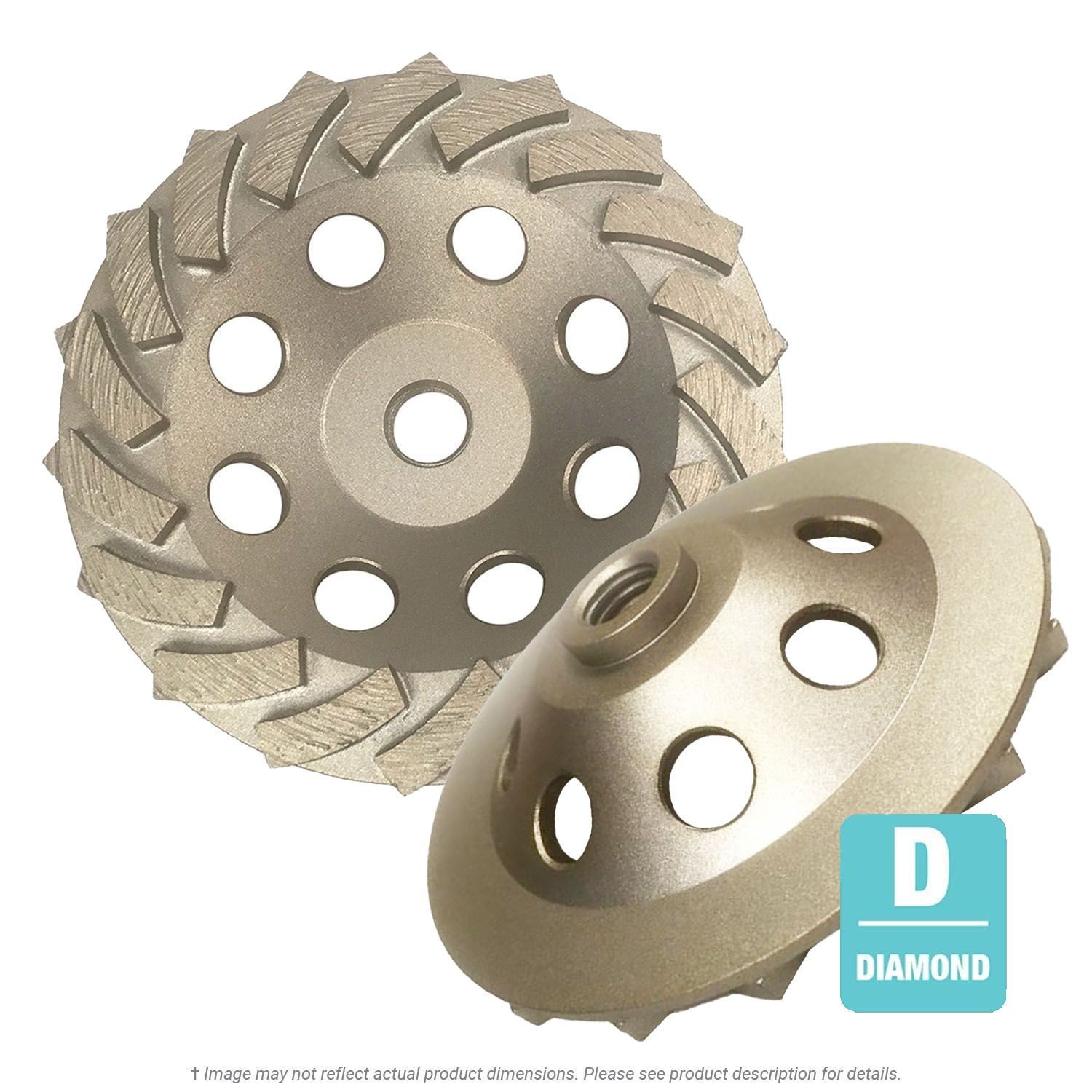5" Diamond Turbine Wheel with 5/8"-11 Arbor