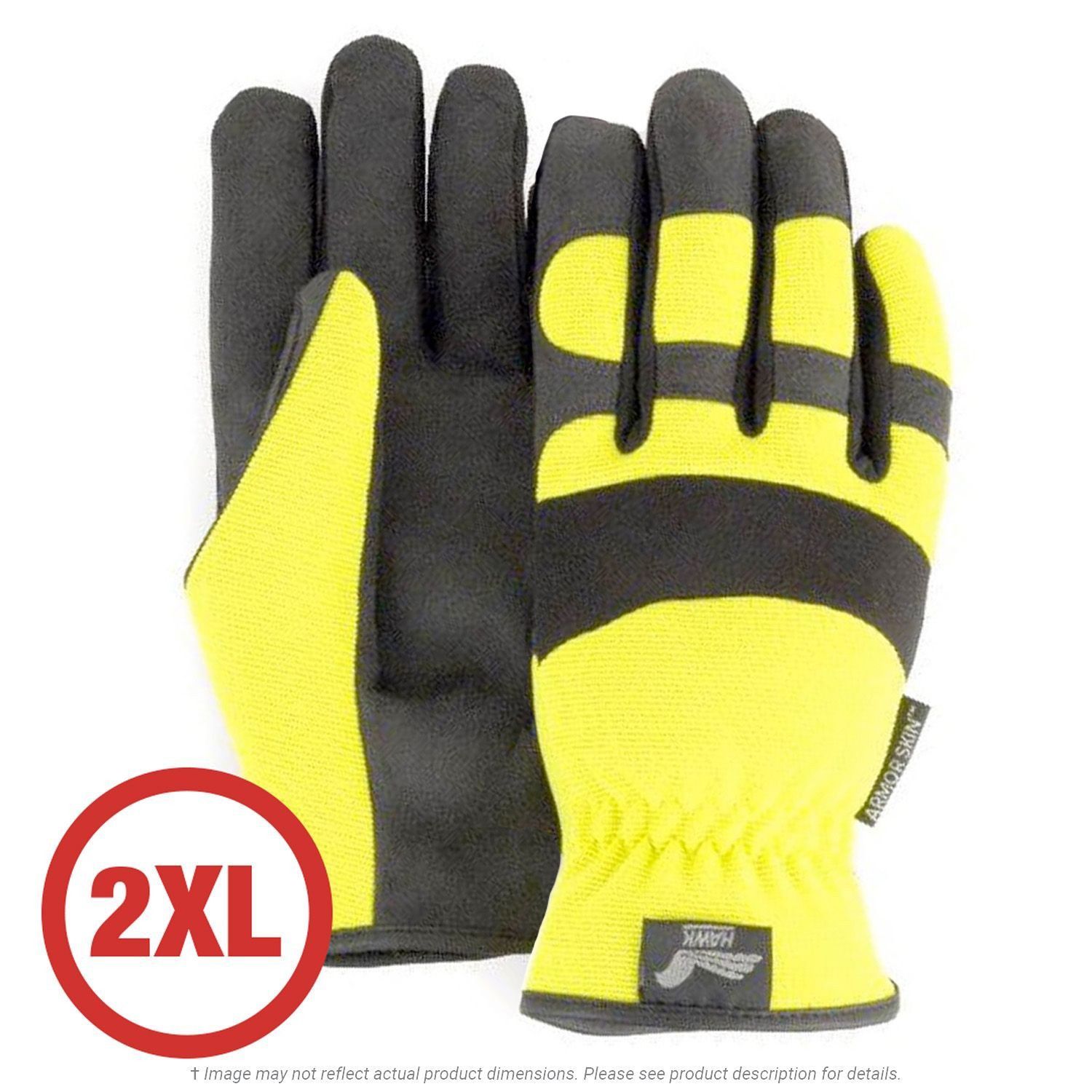 Mechanics Style Hi-Vis Yellow Glove 2XL