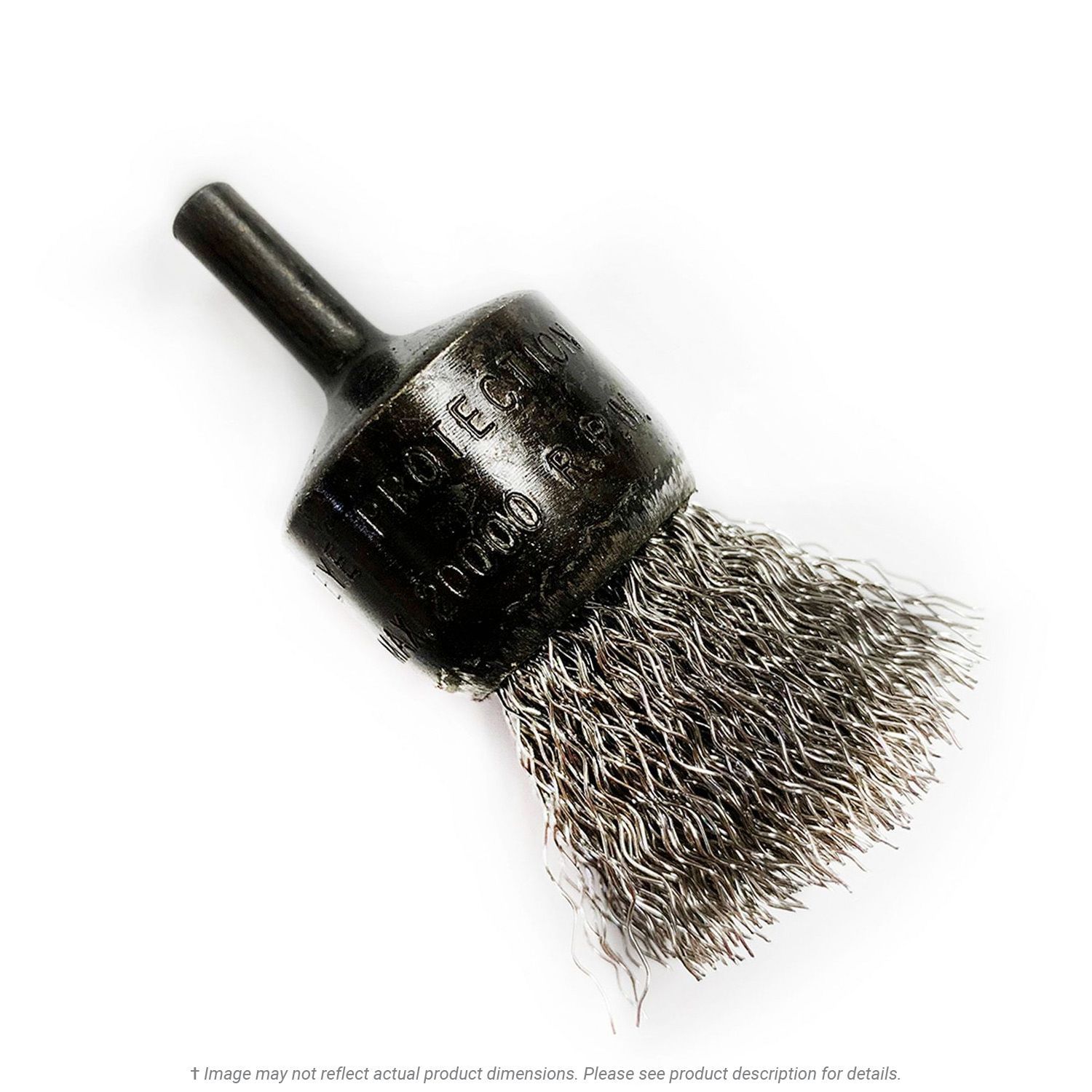 CGW 60593 1" Crimp Wire End Brush .014 Stainless 1" Trim 1/4" Shank