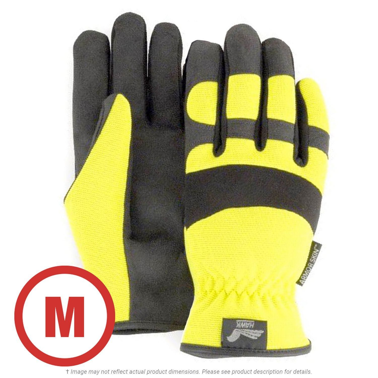 Mechanics Style Hi-Vis Yellow Glove Medium