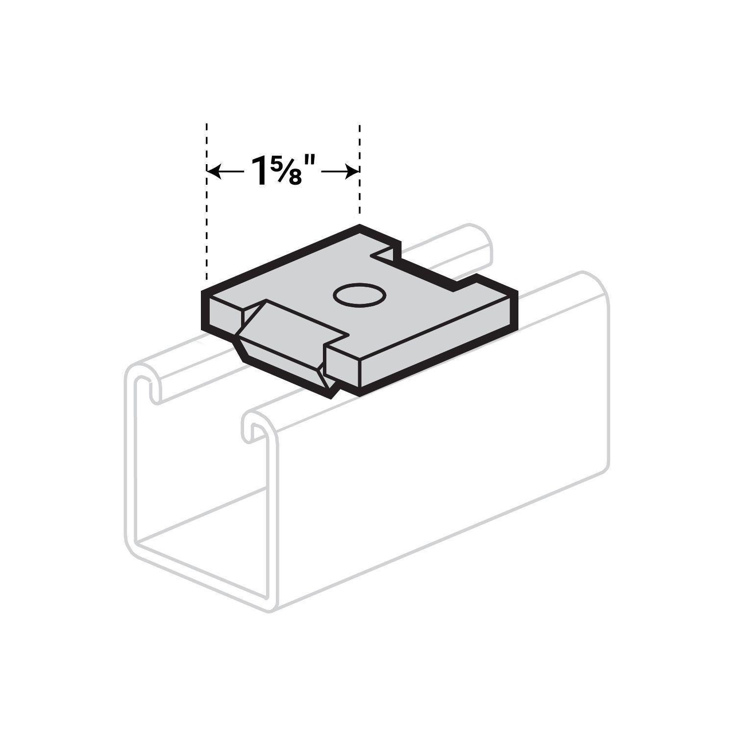 3/8" No-Twist Square Strut Washer, Zinc Plated