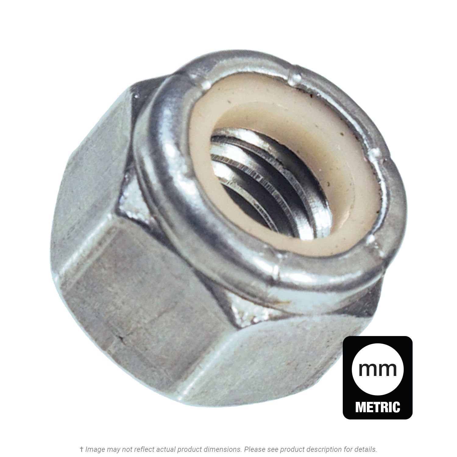 M10-1.25 Zinc Plated Nylon Insert Locknut DIN 985 Class 8