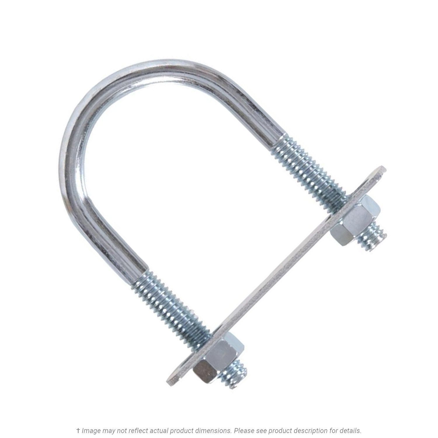 5/16"-18 x 1-1/4" Pipe x 3" Deep U-Bolt Zinc - 10 per Box