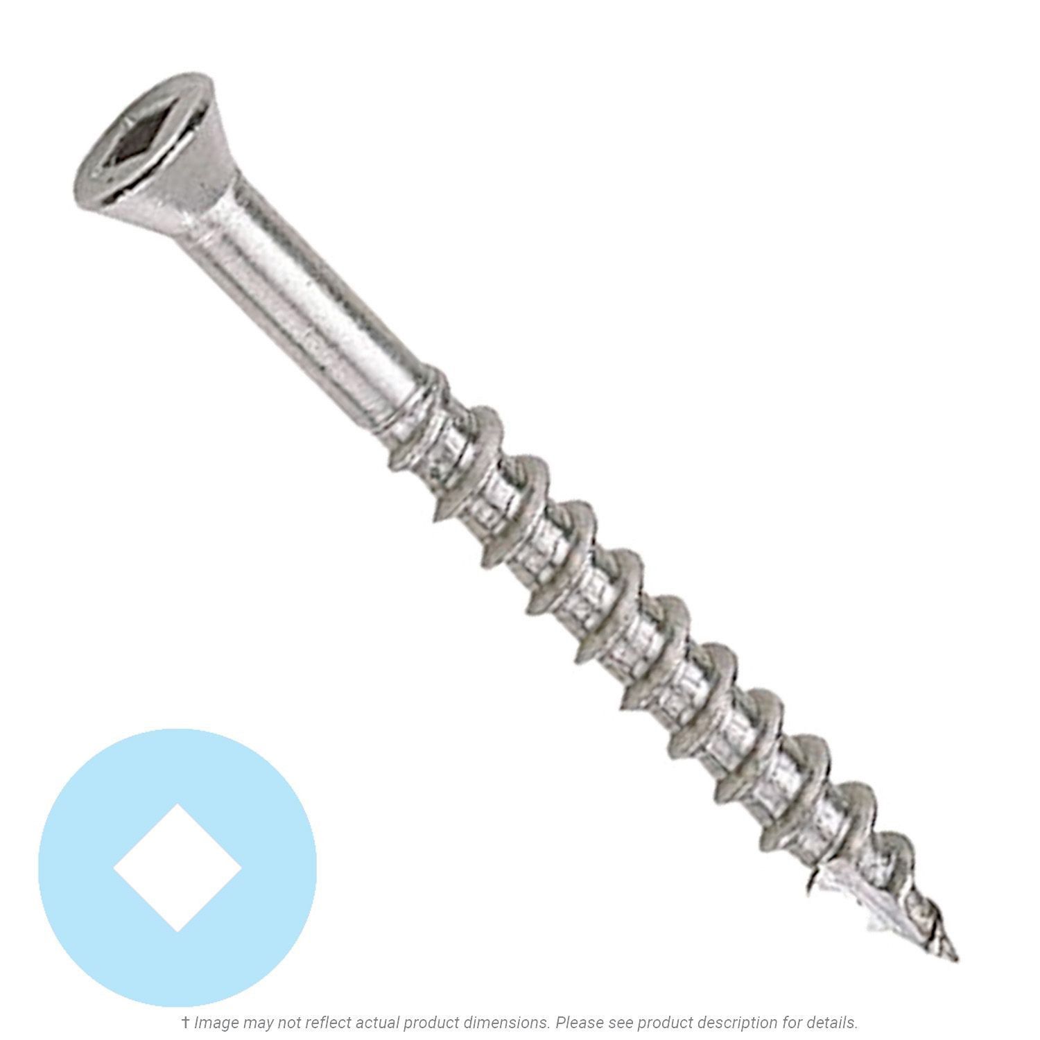 #7 x 2-1/4" Stainless Steel Trim Head Deck Square Drive