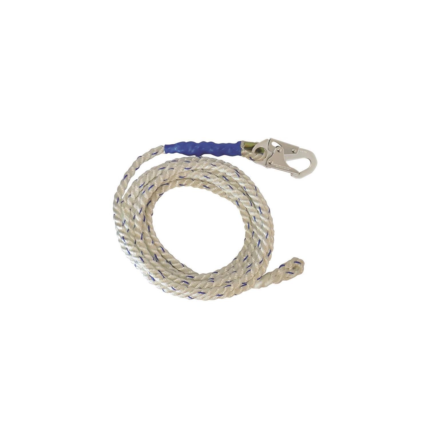 5/8" x 100 Feet Lifeline 3Strand 1 Snap Hook K.L. Jack