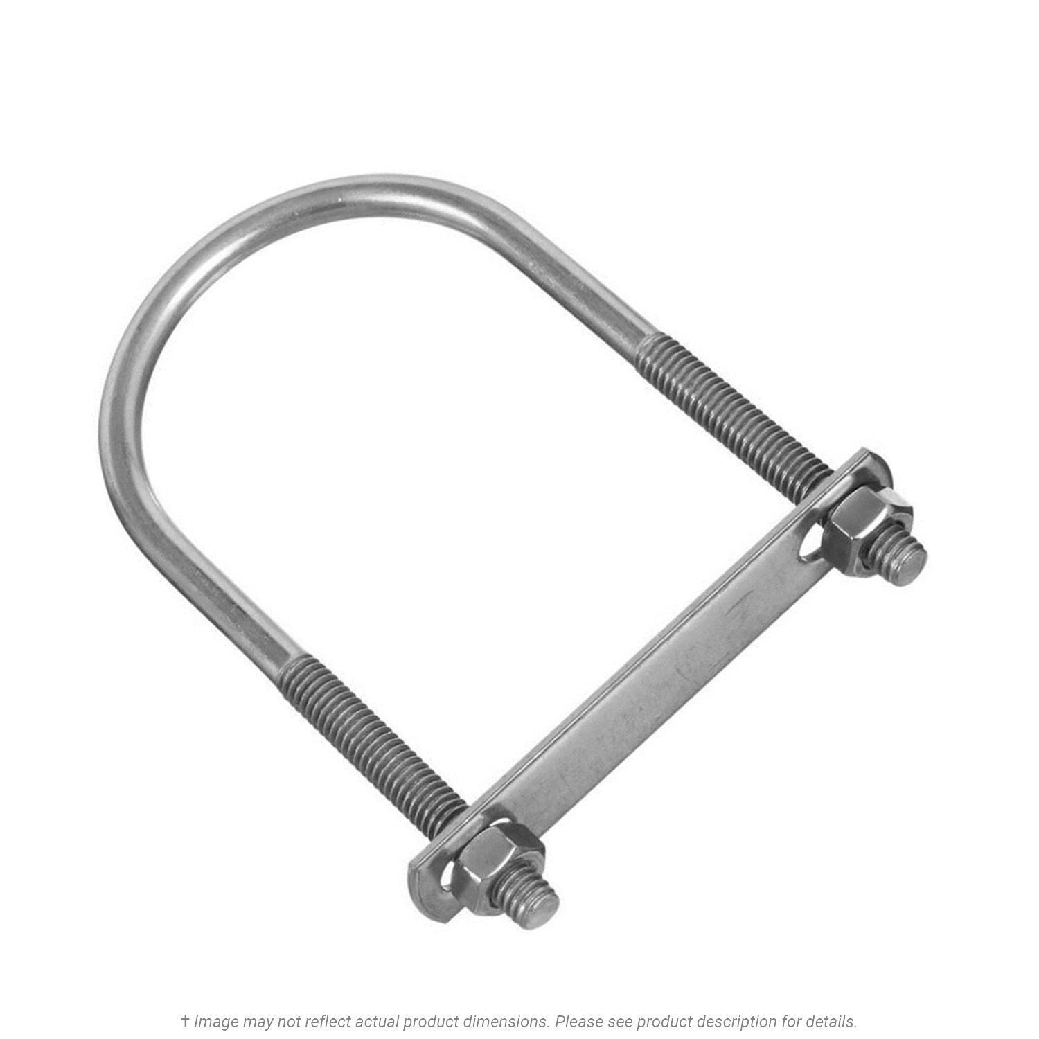 3/8"-16 x 2" Pipe x 3-5/8" Deep Stainless Steel U-Bolt - 10 per Box