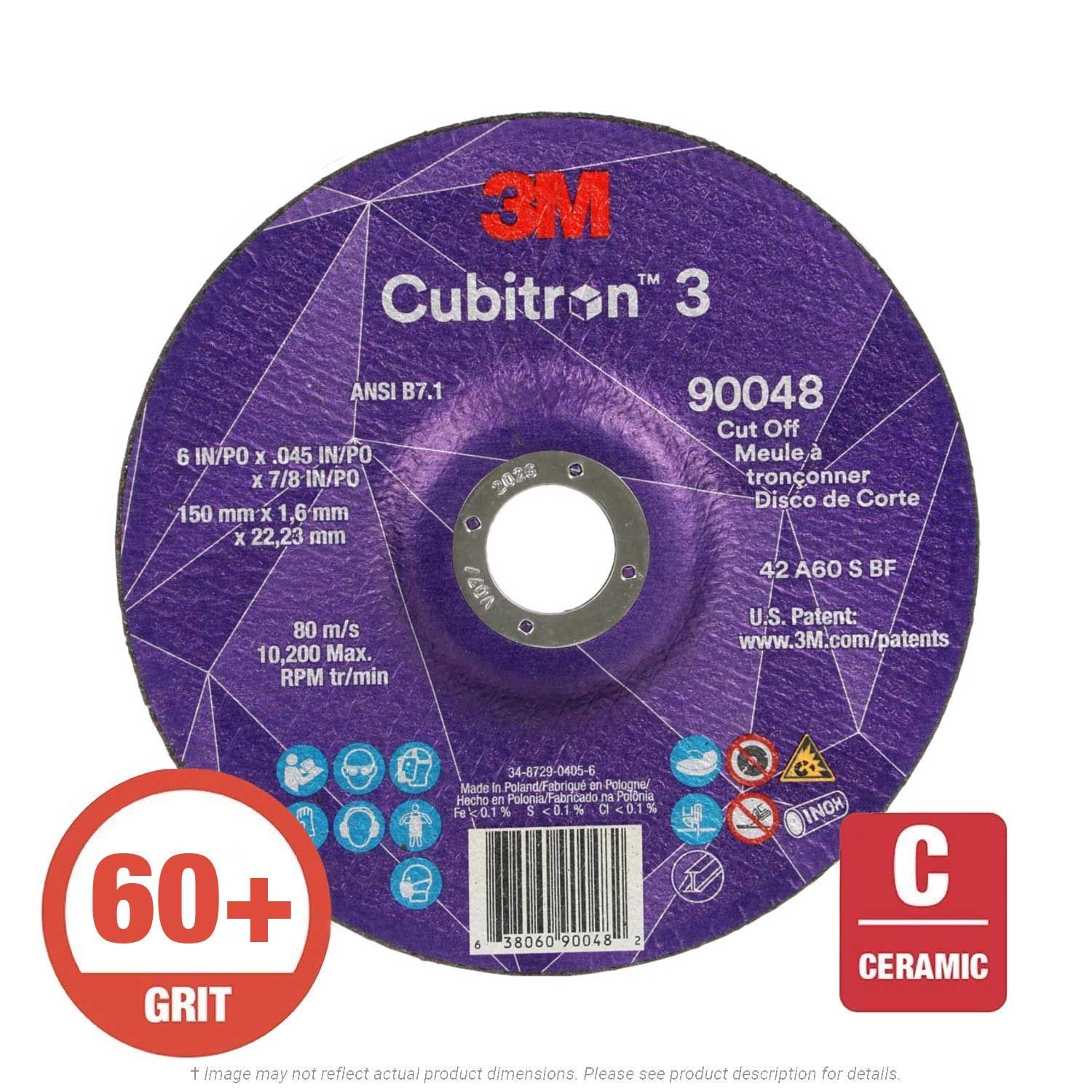 3m-6-x-045-x-7-8-cubitron-3-cut-off-wheel-t27-60-grit-90048-25