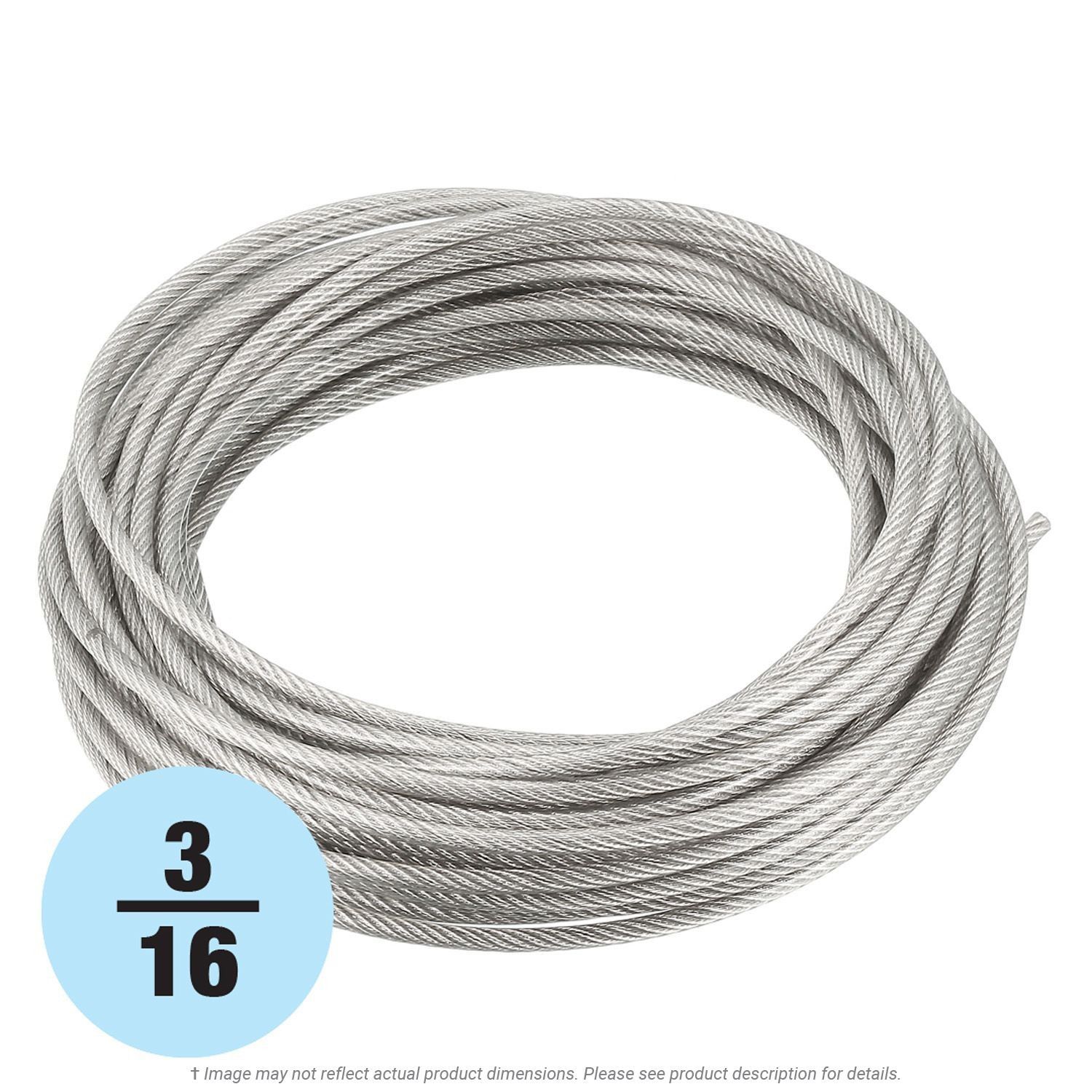 3/16" x 100 ft. Stainless Steel 7x19 Cable