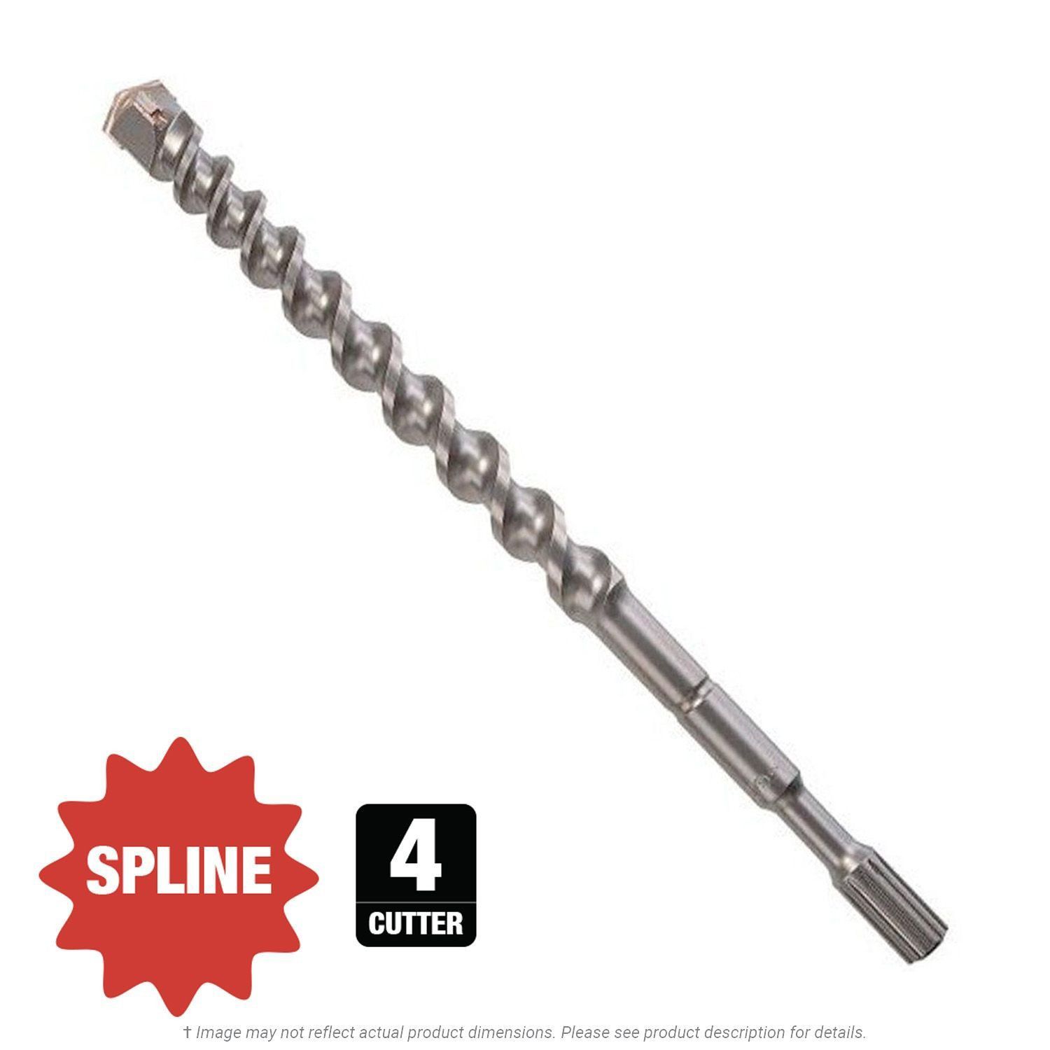 3/4" x 22" Spline 4-Cutter Carbide Bit