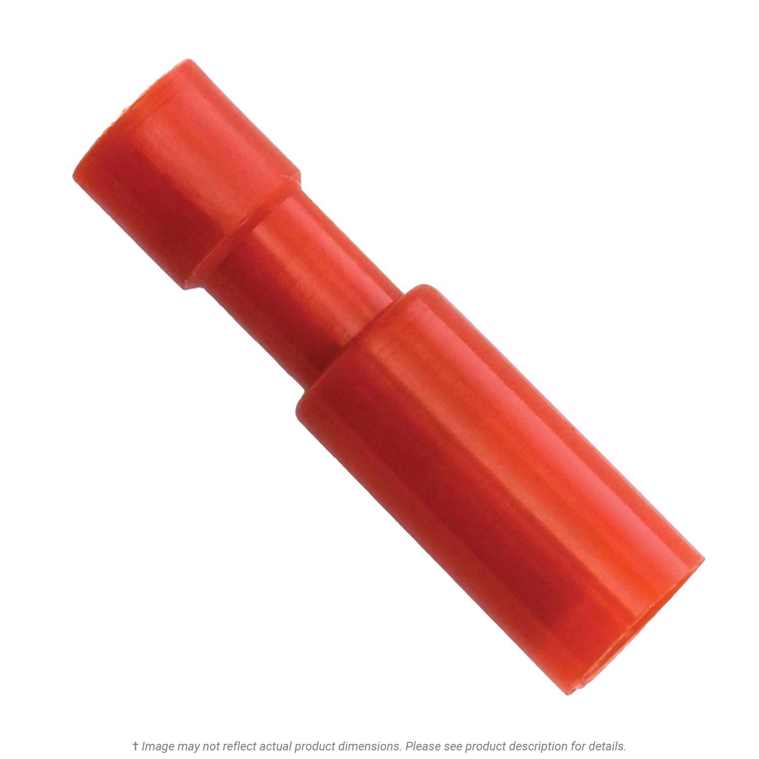 Nylon Insulated Snap Plug Receptacle Red 22-18 AWG, 0.180" Diameter - 50 Pack