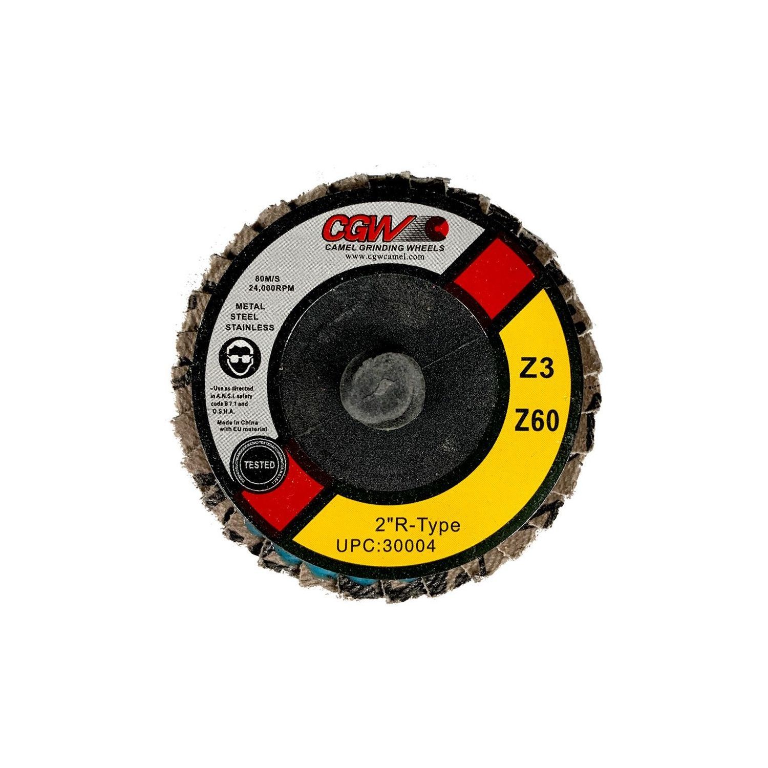 CGW 30004 Z3 Mini 2" Flap Disc Roll-On Arb. T27 60G Zirconia 10 per Box
