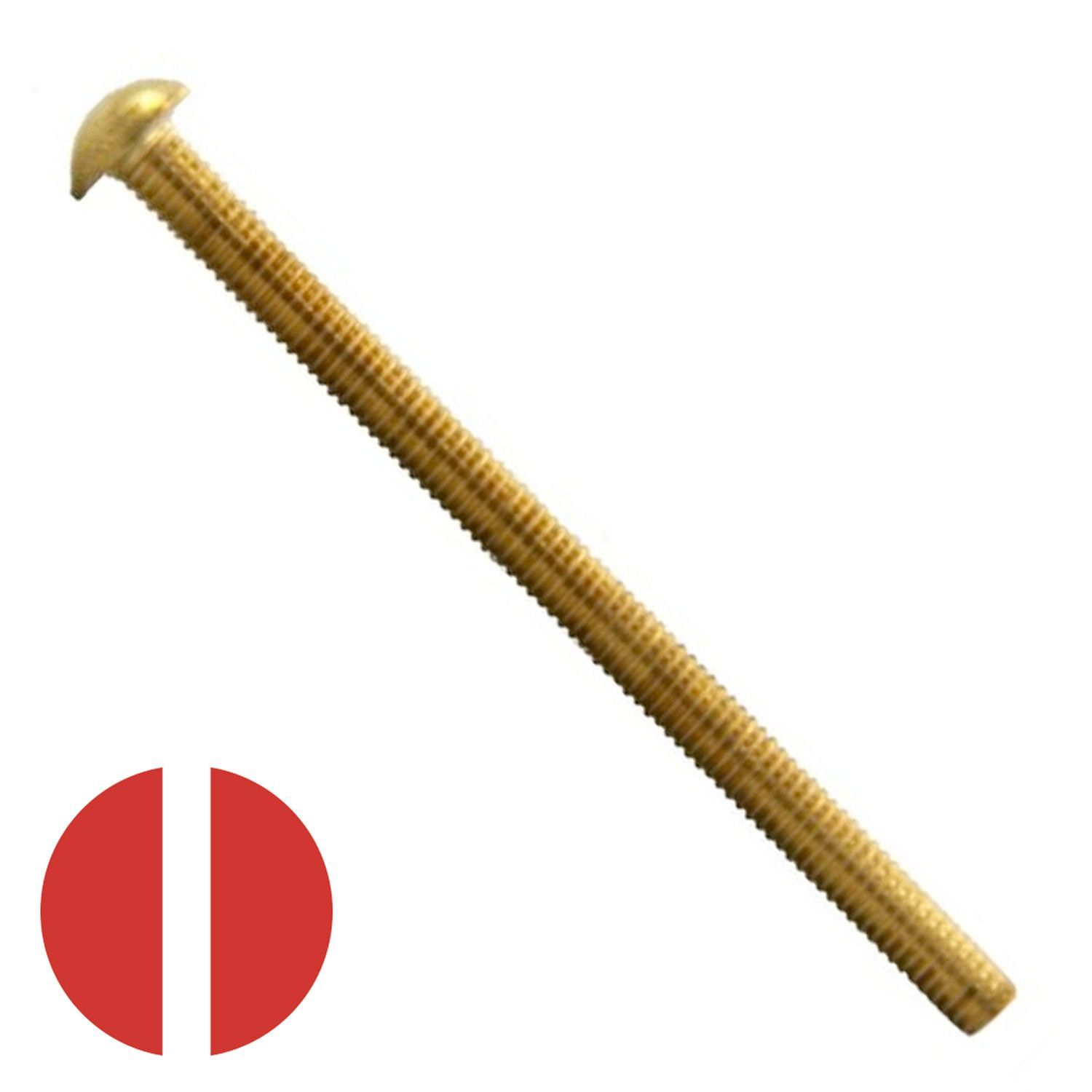 1024 x 1/2" Brass Slotted Round Head Machine Screw K.L. Jack
