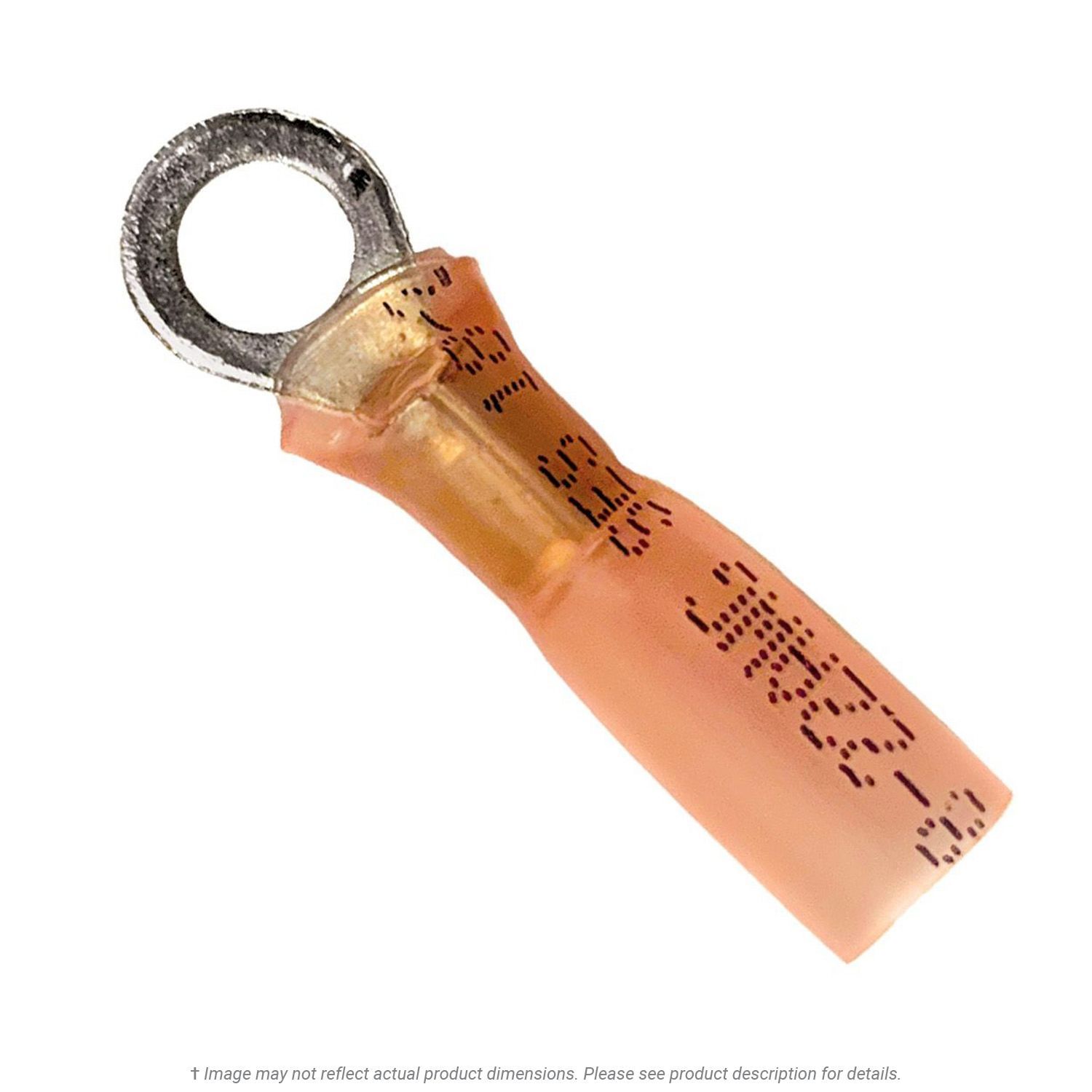 Heat Shrink Ring Terminal 22-18 AWG, #10 Stud - 50 Pack