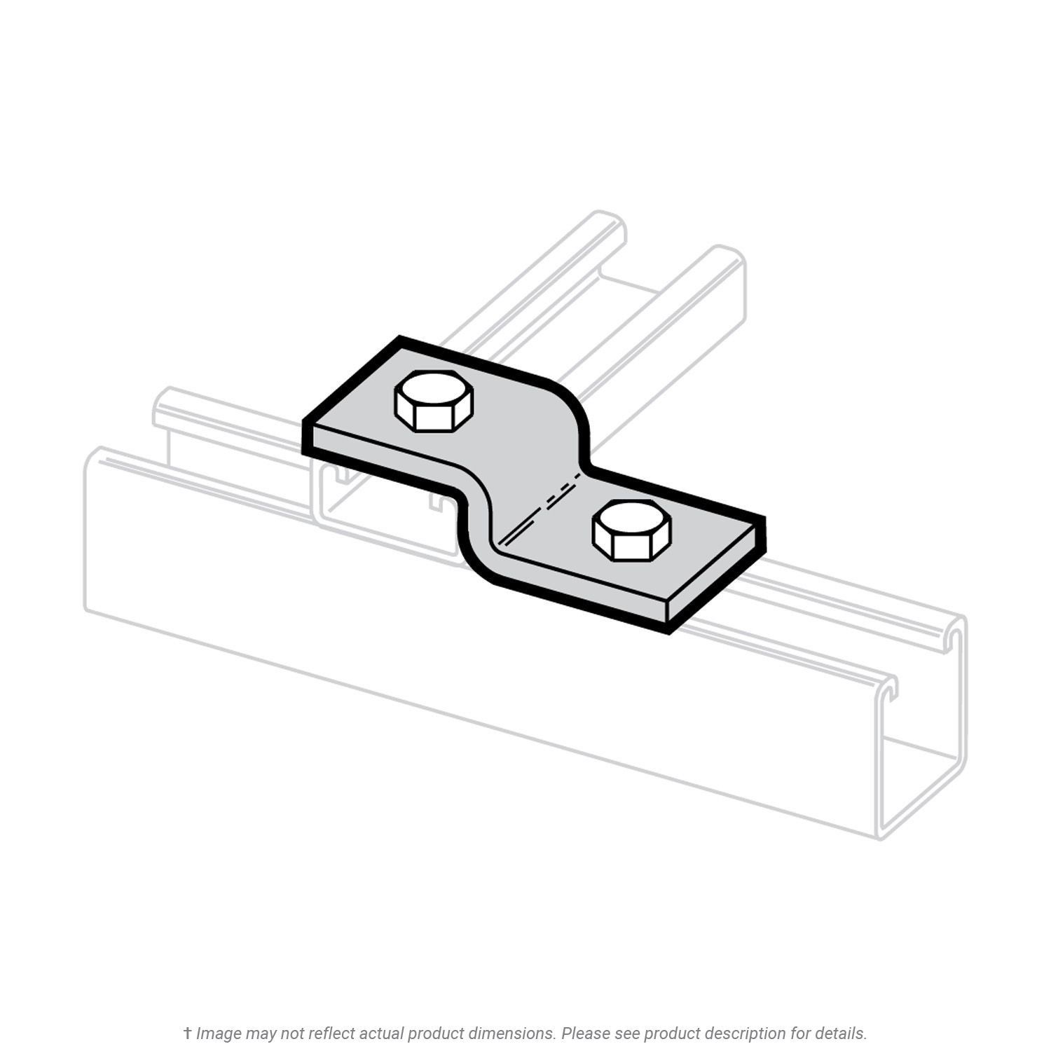 Z Support Fitting for 13/16" Strut, Fits 1/2" Bolt Zinc Plated