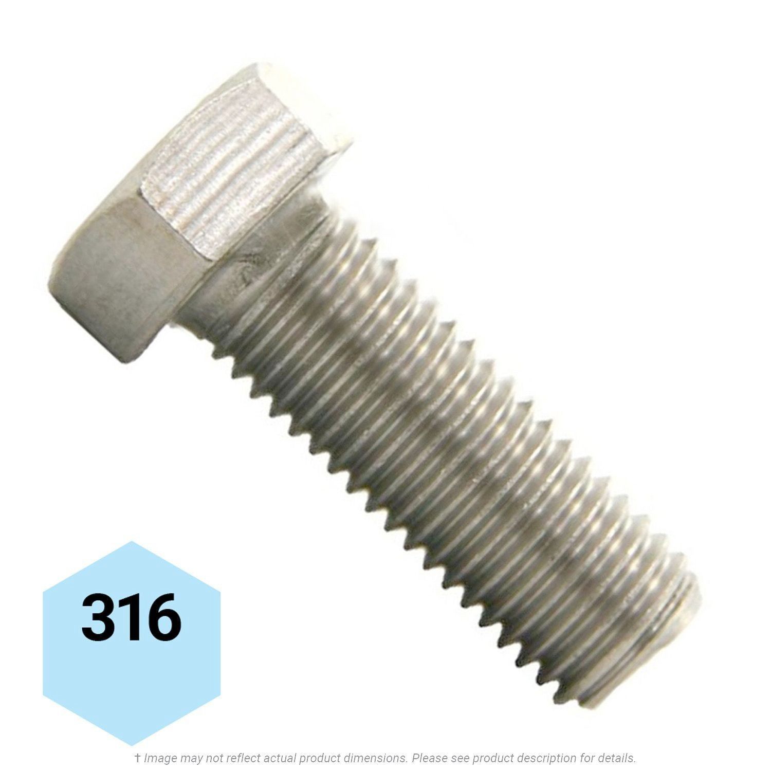 5/8"11 x 1" Stainless Steel Hex Head Cap Screw 316 K.L. Jack