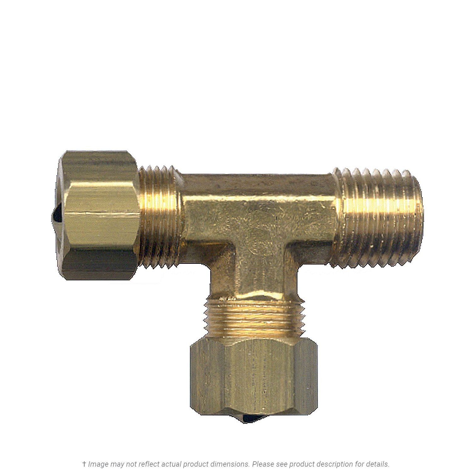 Brass Compression Male Run Tee 1/4" Tube x 1/4" MNPT
