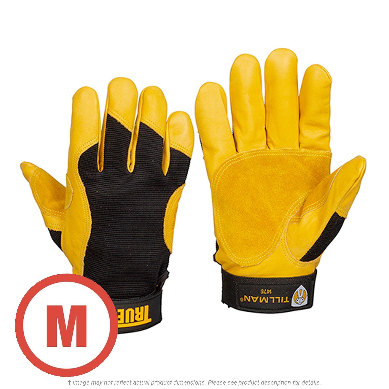 Tillman 1475 Top Grain Cowhide/Spandex Back TrueFit Gloves  Medium
