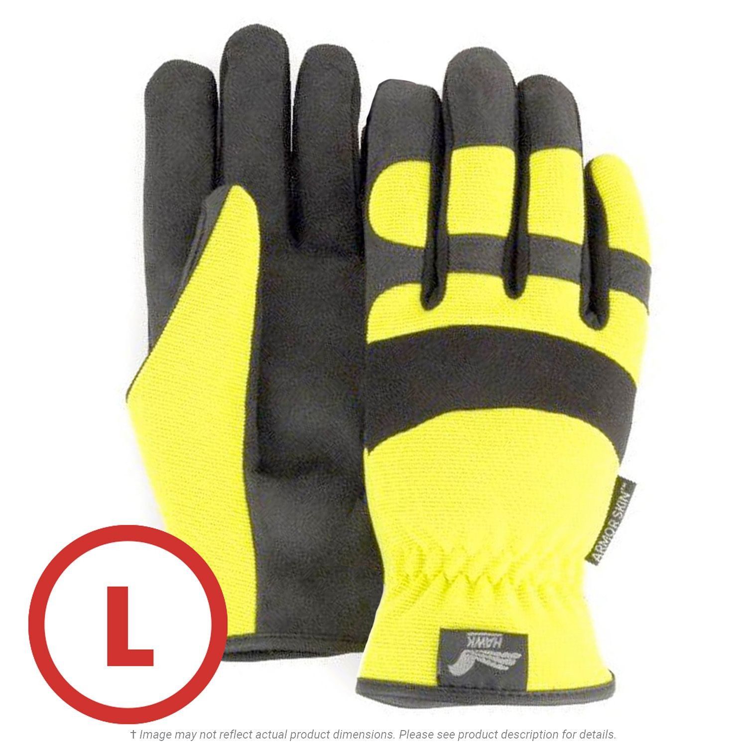 Mechanics Style Hi-Vis Yellow Glove Large