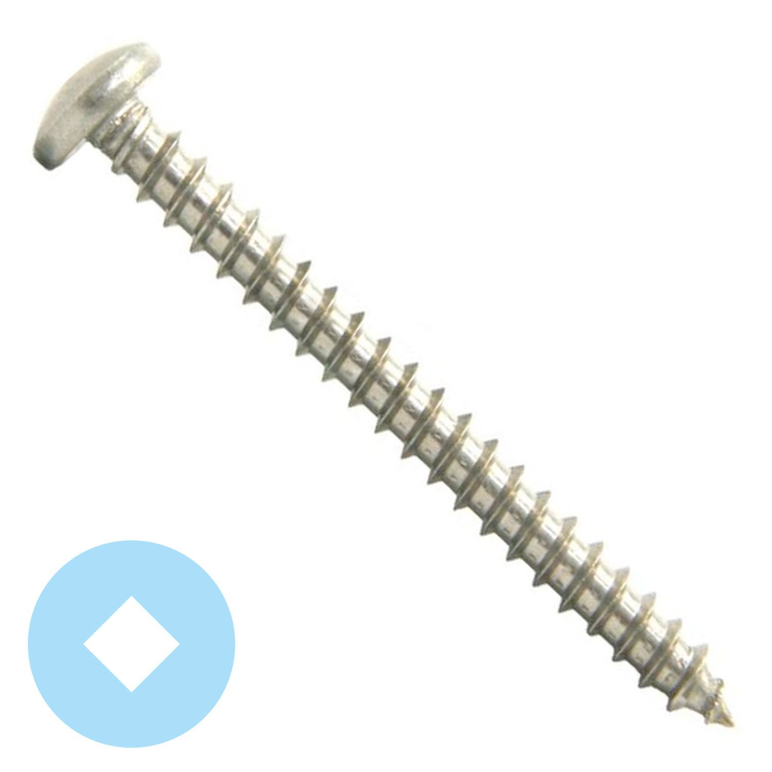 10 x 11/2" Stainless Steel Square Drive Pan Head Sheet Metal Screw