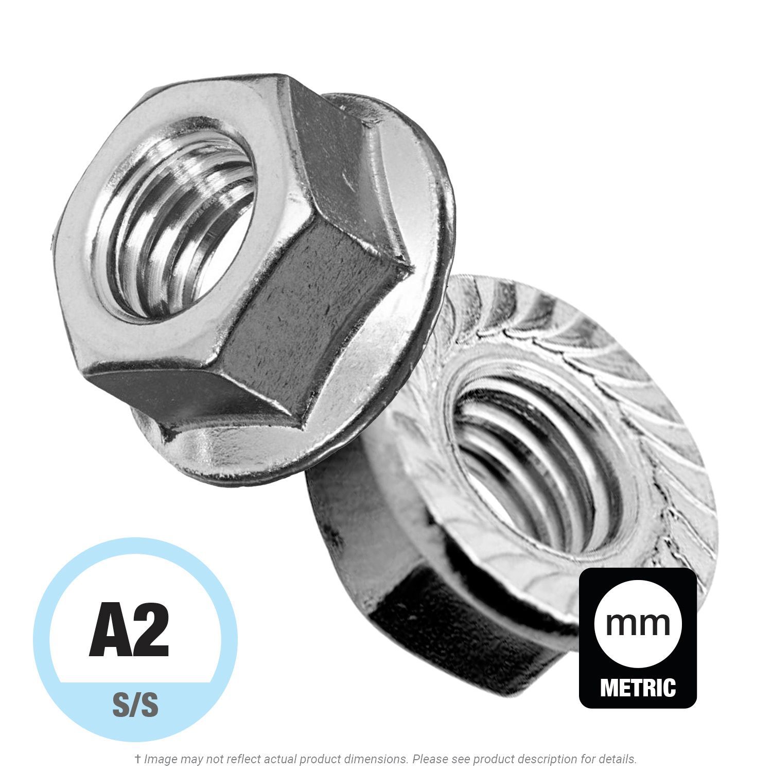 M10-1.5 Stainless Serrated Flange Whiz Lock Nut 18-8