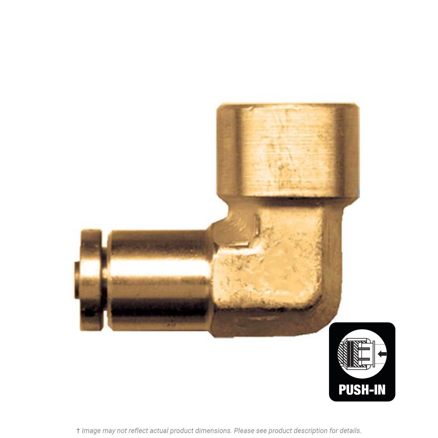 DOT Female 90° Push-To-Connect Elbow, 3/8 Tube x 1/4 FPT