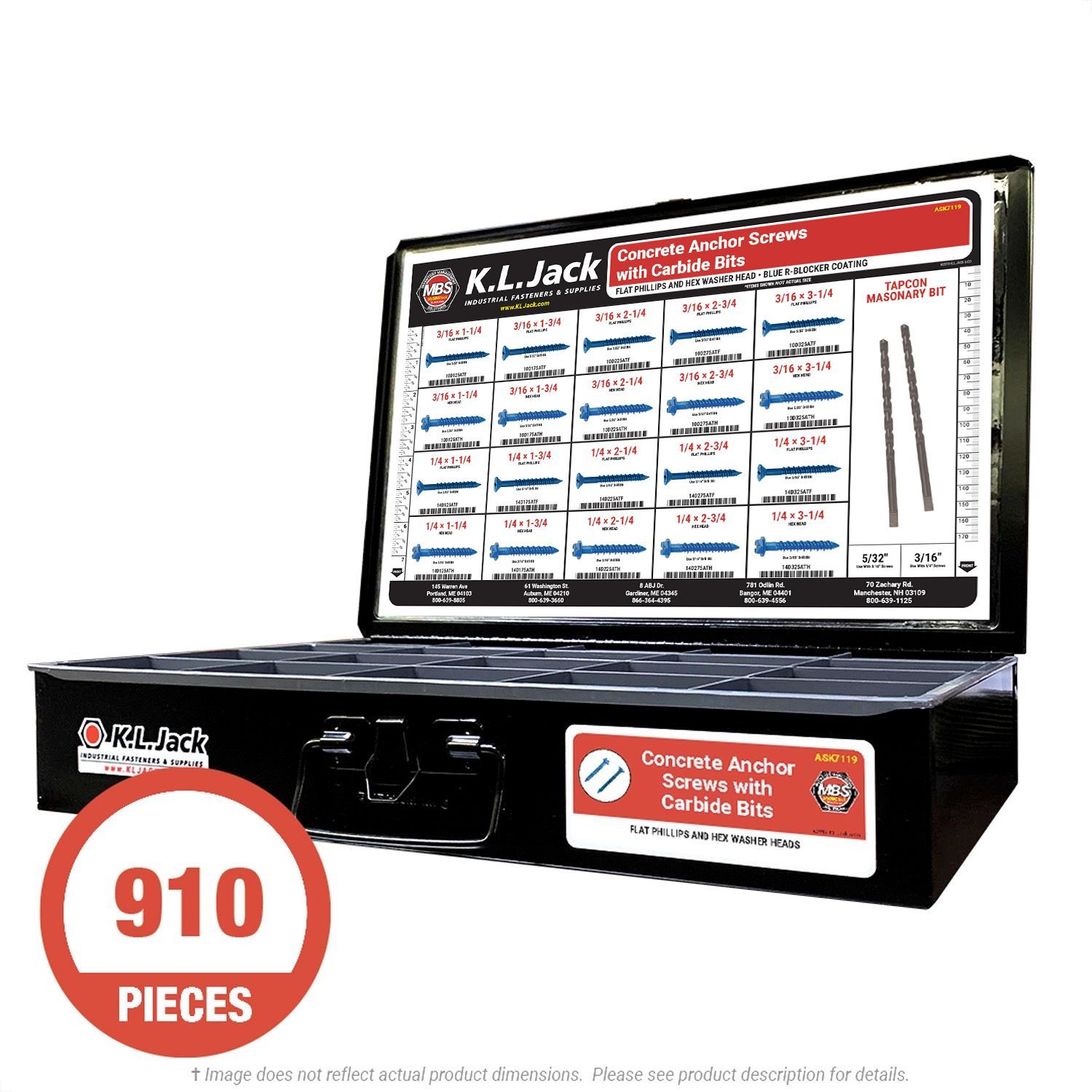 Concrete Anchor Screw & Carbide Bit Assortment