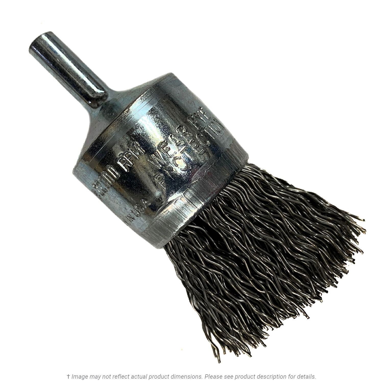 CGW 60141 Crimp 1" Wire End Brush .020 Carbon 1" Trim 1/4" Shank