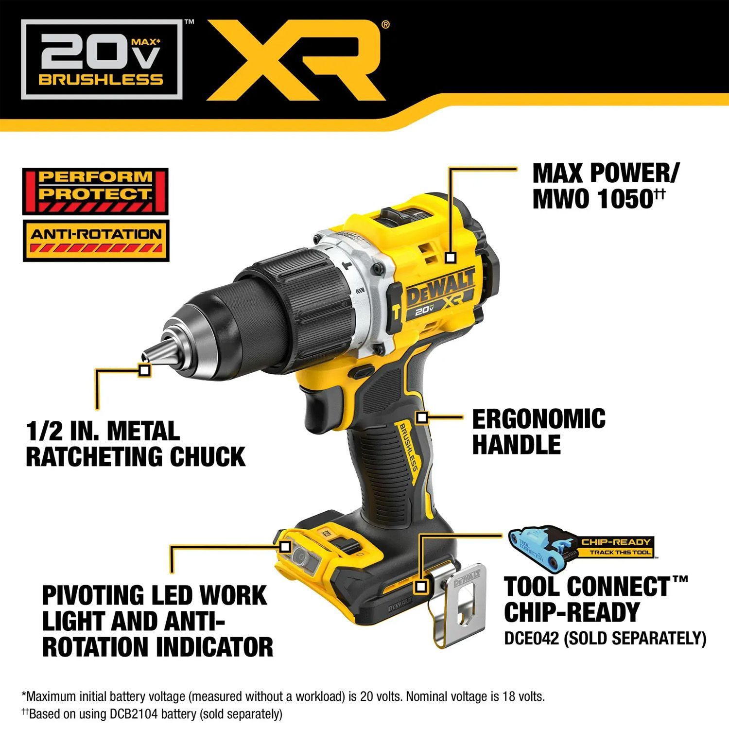 Dewalt 20V MAX XR Brushless 1/2" 2-Speed Hammer Drill - Bare Tool